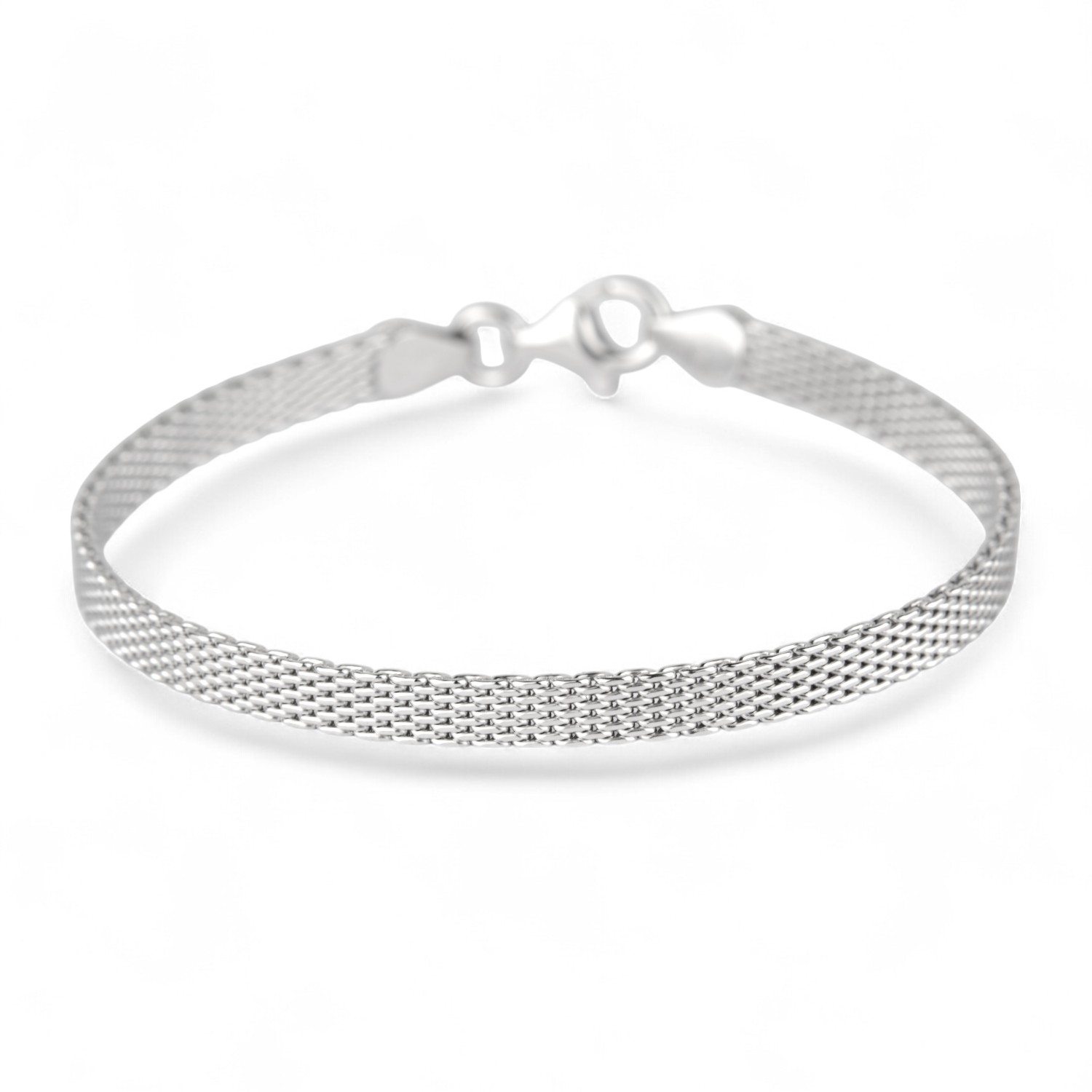 Schmidt Milanaise Armband für Damen, 925 Silber, 4mm, 18cm, silberfarben