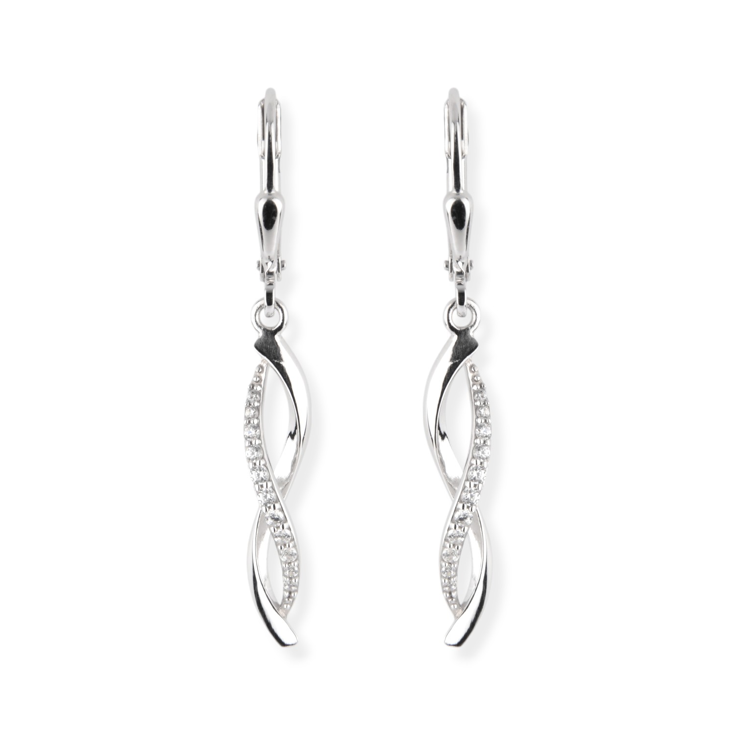 Schmidt Ohrhänger für Damen, 925 Silber mit Zirkonia, 4,8x37mm, silberfarben