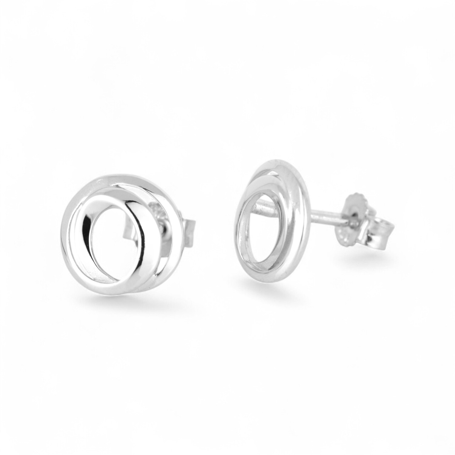 Schmidt Ohrstecker für Damen, 925 Silber mit Zirkonia, 8,8mm - silberfarben