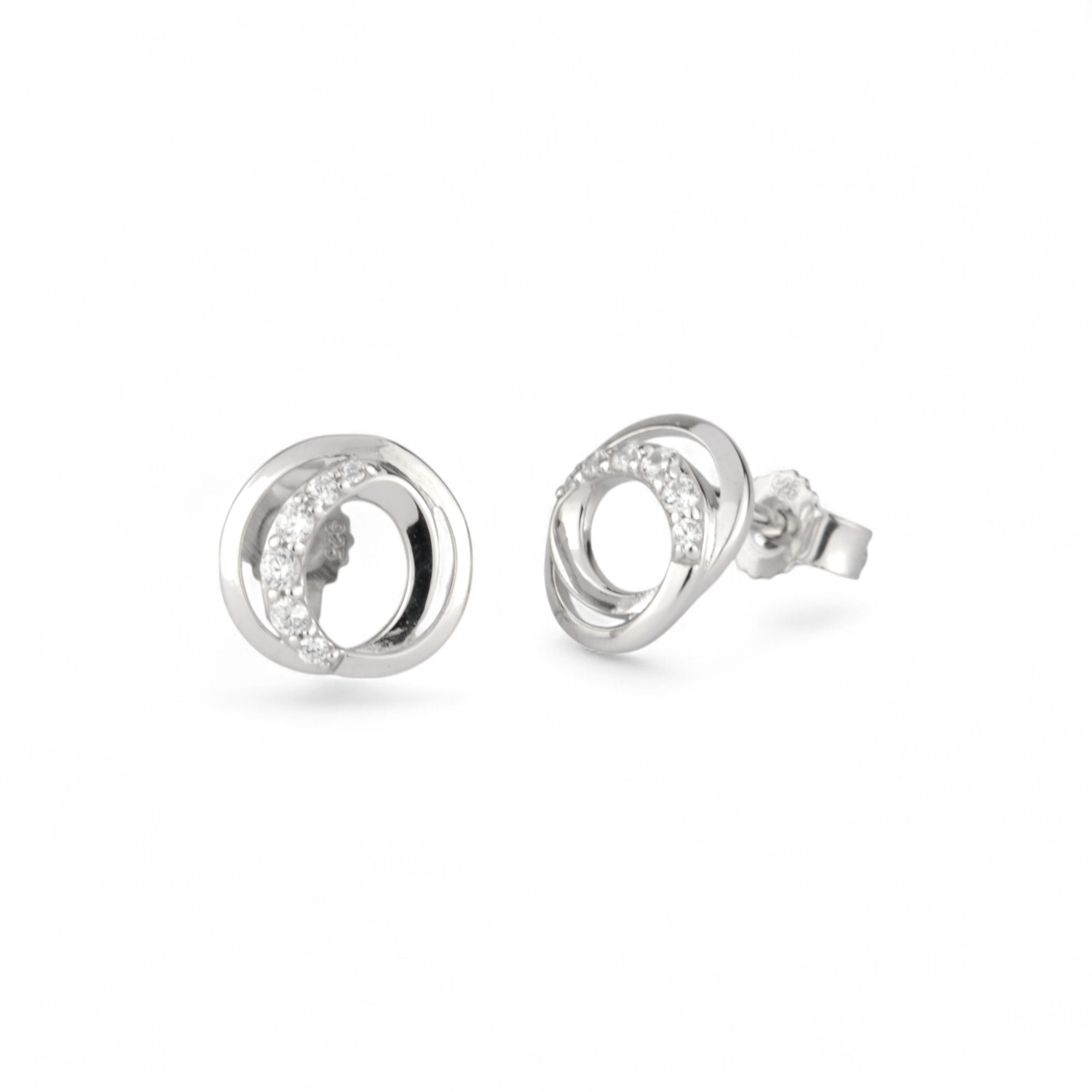 Schmidt Ohrstecker für Damen, 925 Silber, Zirkonia, 10mm, silberfarben