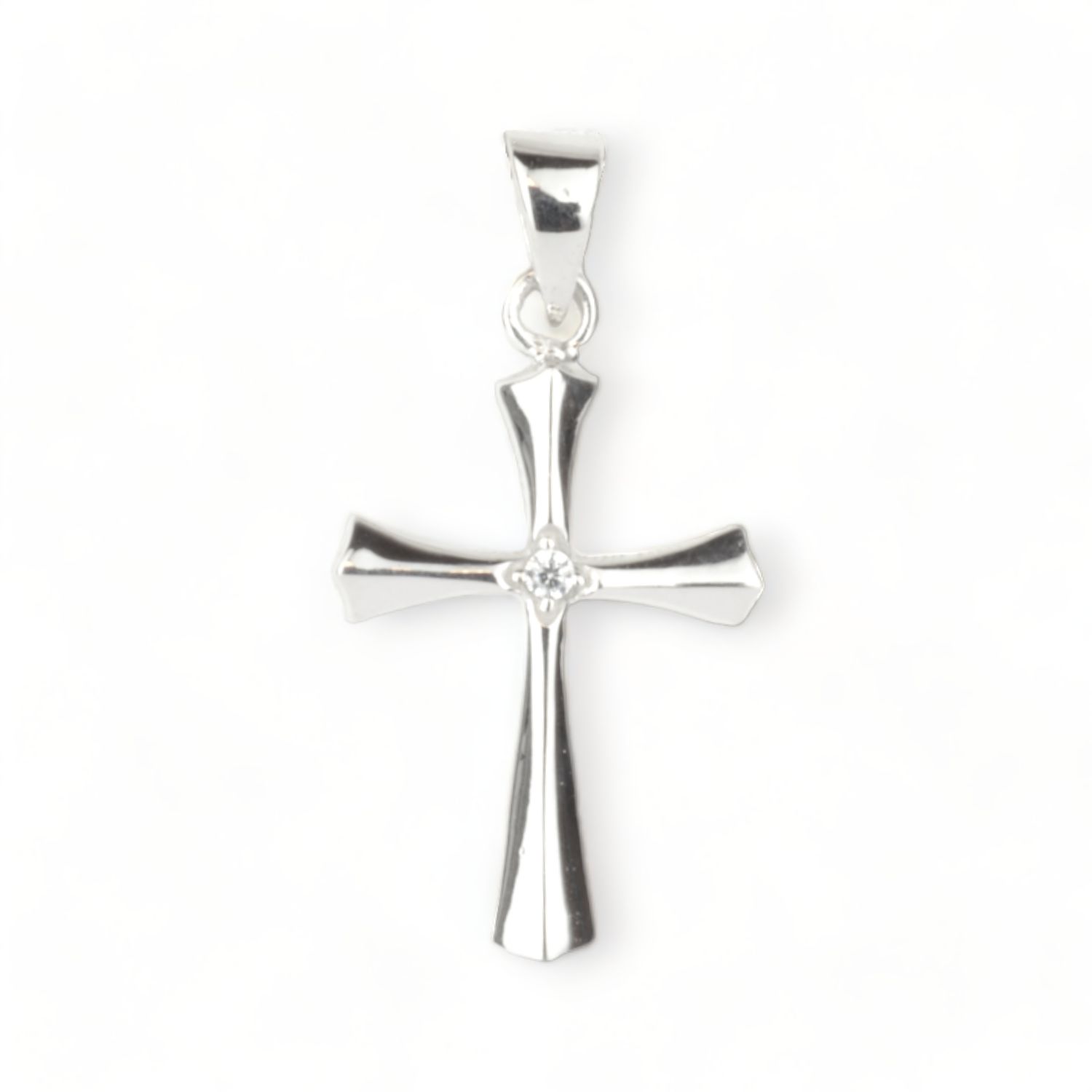 Schmidt Kreuz Anhänger in Silber 925 mit Zirkonia, 17.2x12.4mm, für Damen