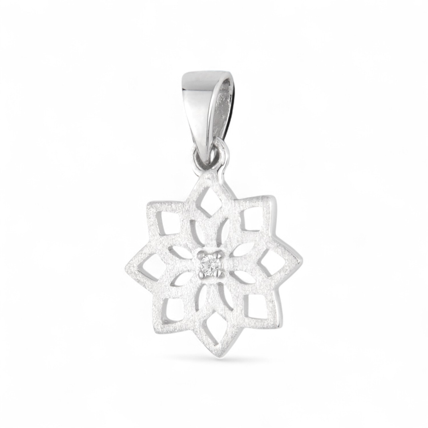 Schmidt Glücksanhänger Blüte für Damen, 925 Silber mit Zirkonia, 16,8x11mm