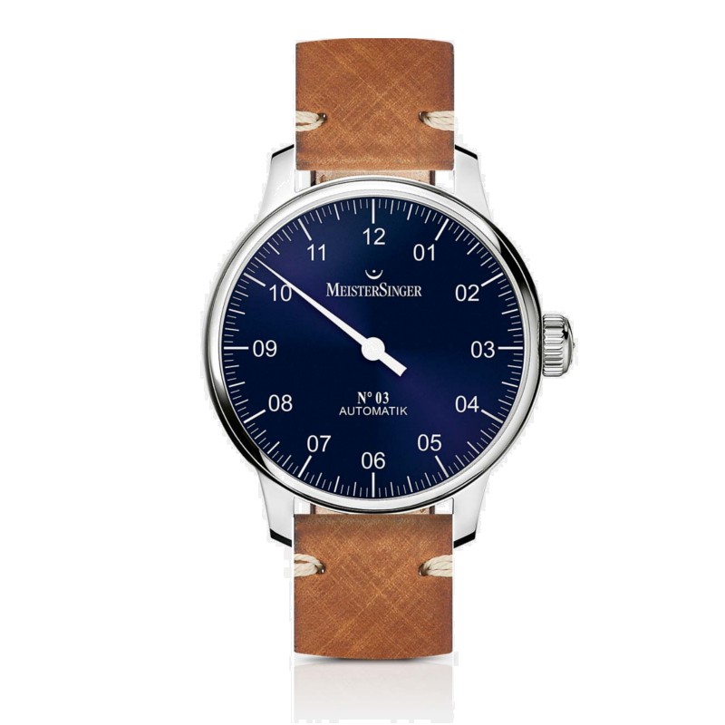 Einzeigeruhr N°03 mit Sattellederarmband