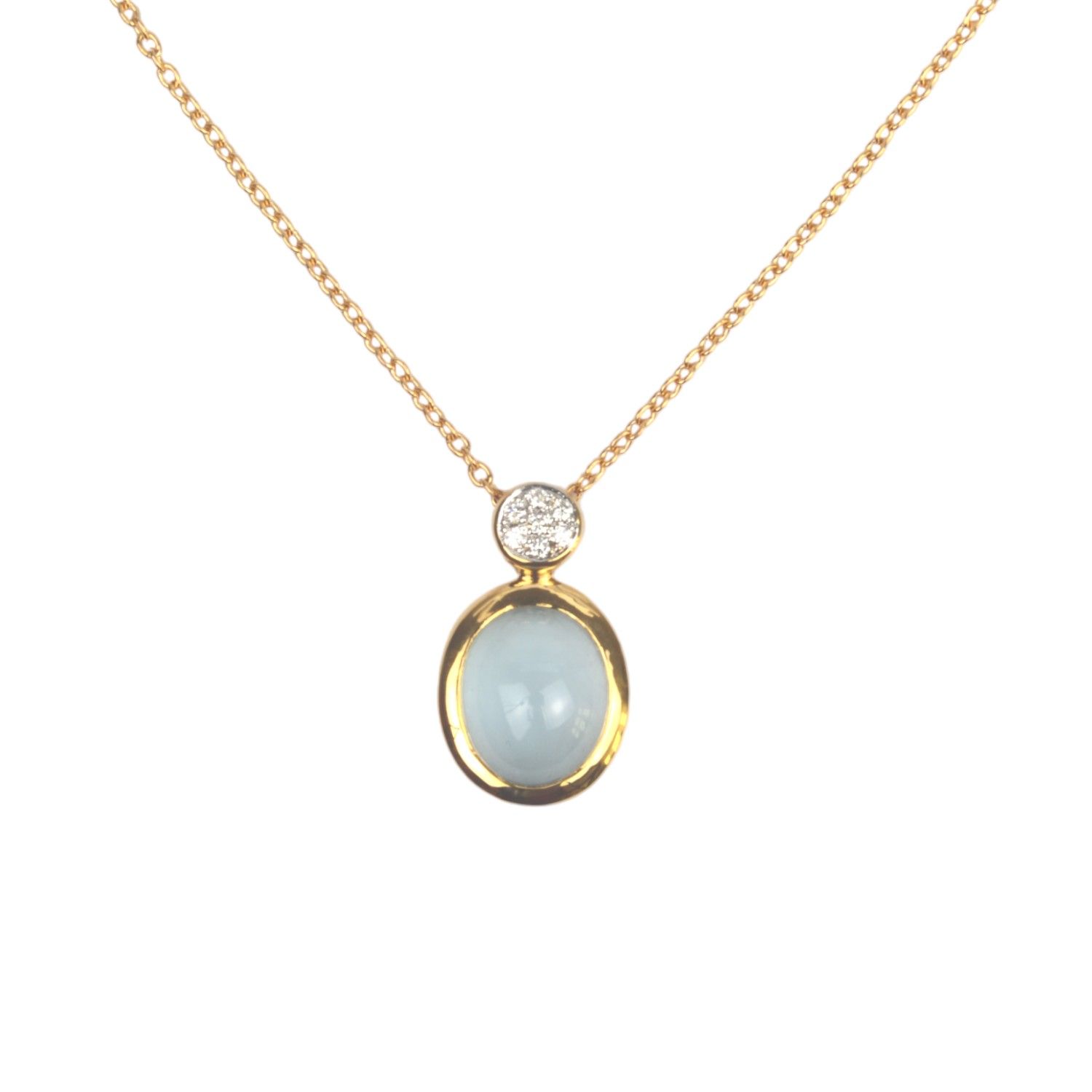 Collier mit Brillanten und Prehnit