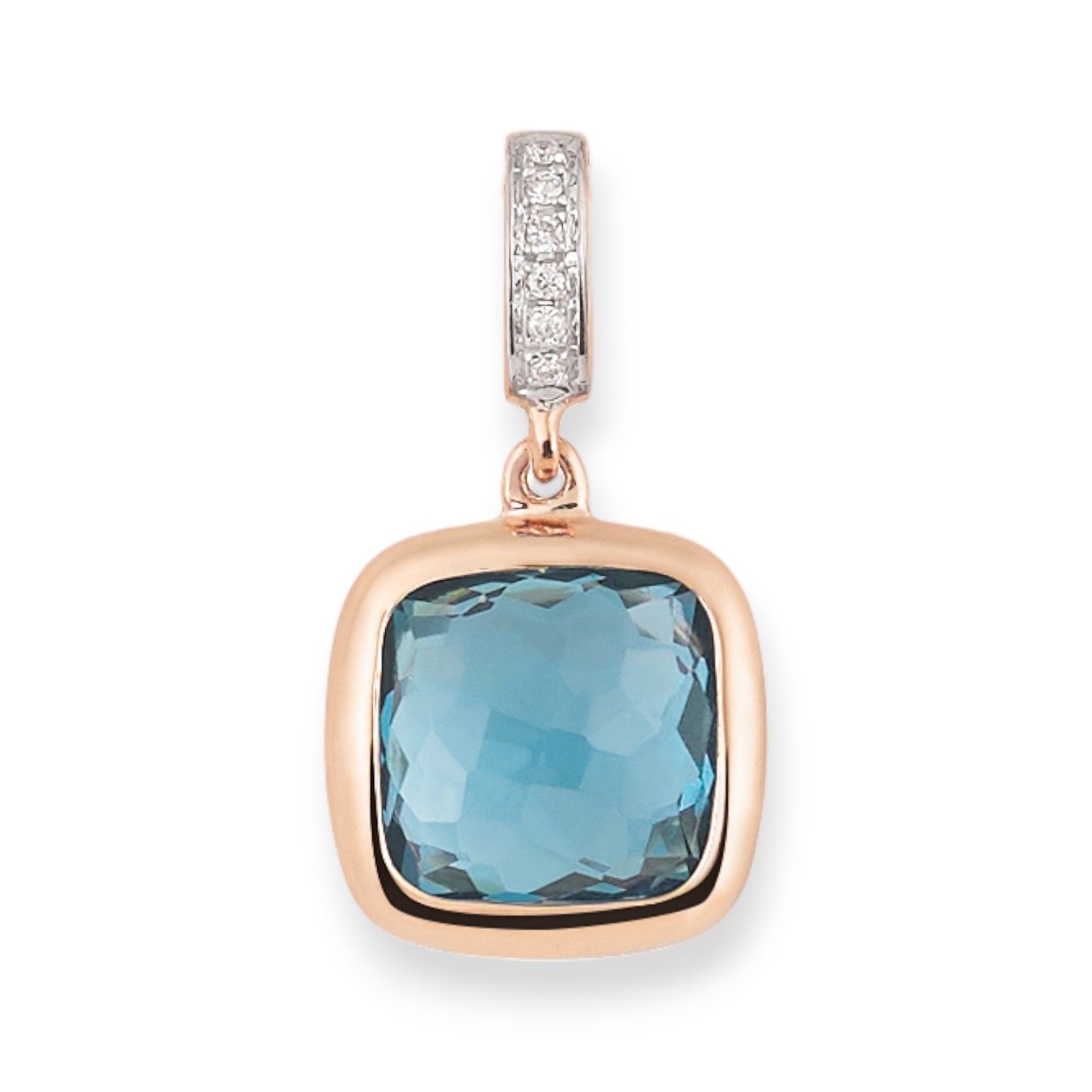 Anhänger mit Brillanten und Topaz London blue 