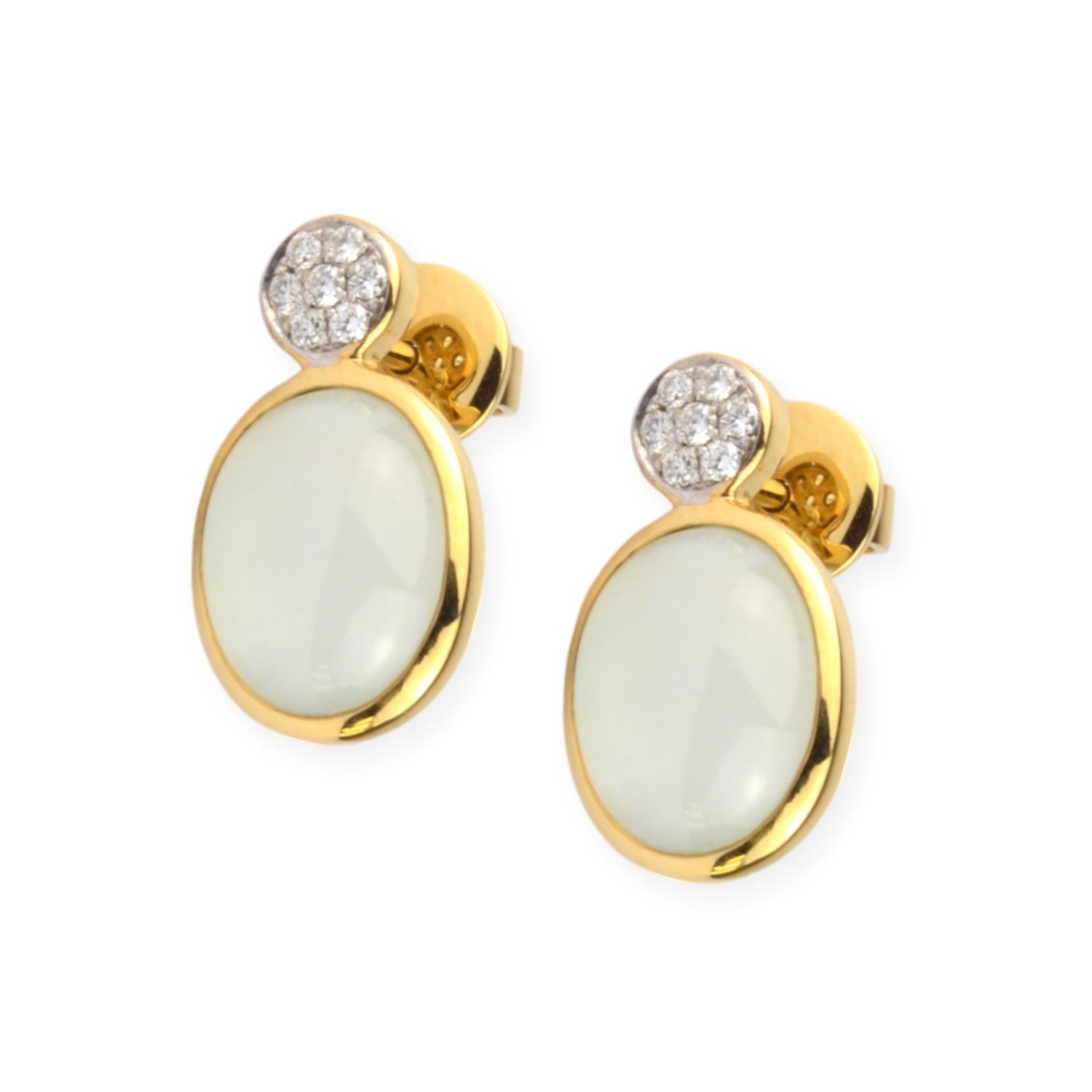 Ohrring mit Brillanten und Prehnit