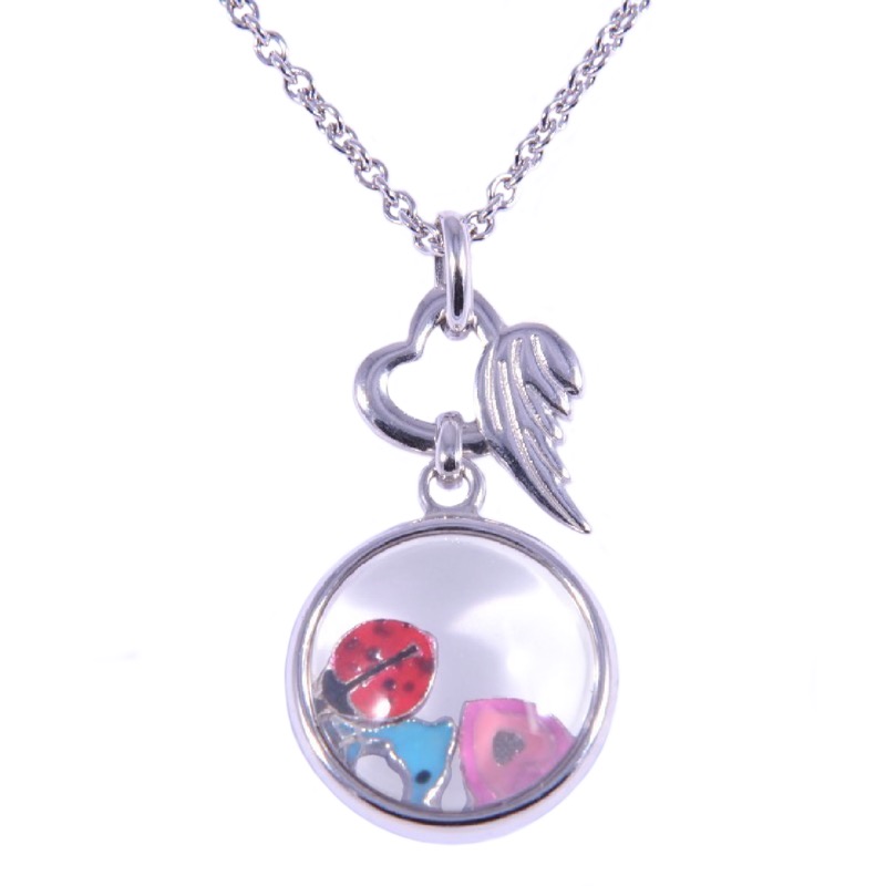Kette mit Glaslinse und Flügel