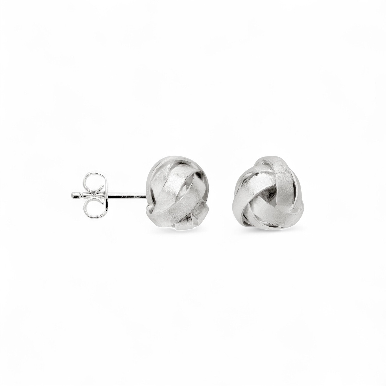 Bastian Ohrstecker Kugelknoten für Damen, 925 Silber, 10mm, silberfarben