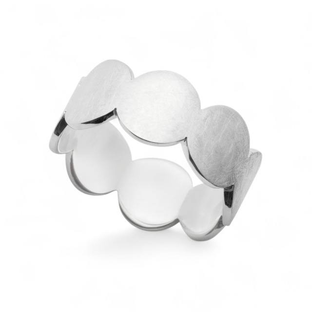 Bastian Ring Silver Circle Collection, 925 Silber, Größe 56, Damen, 8mm