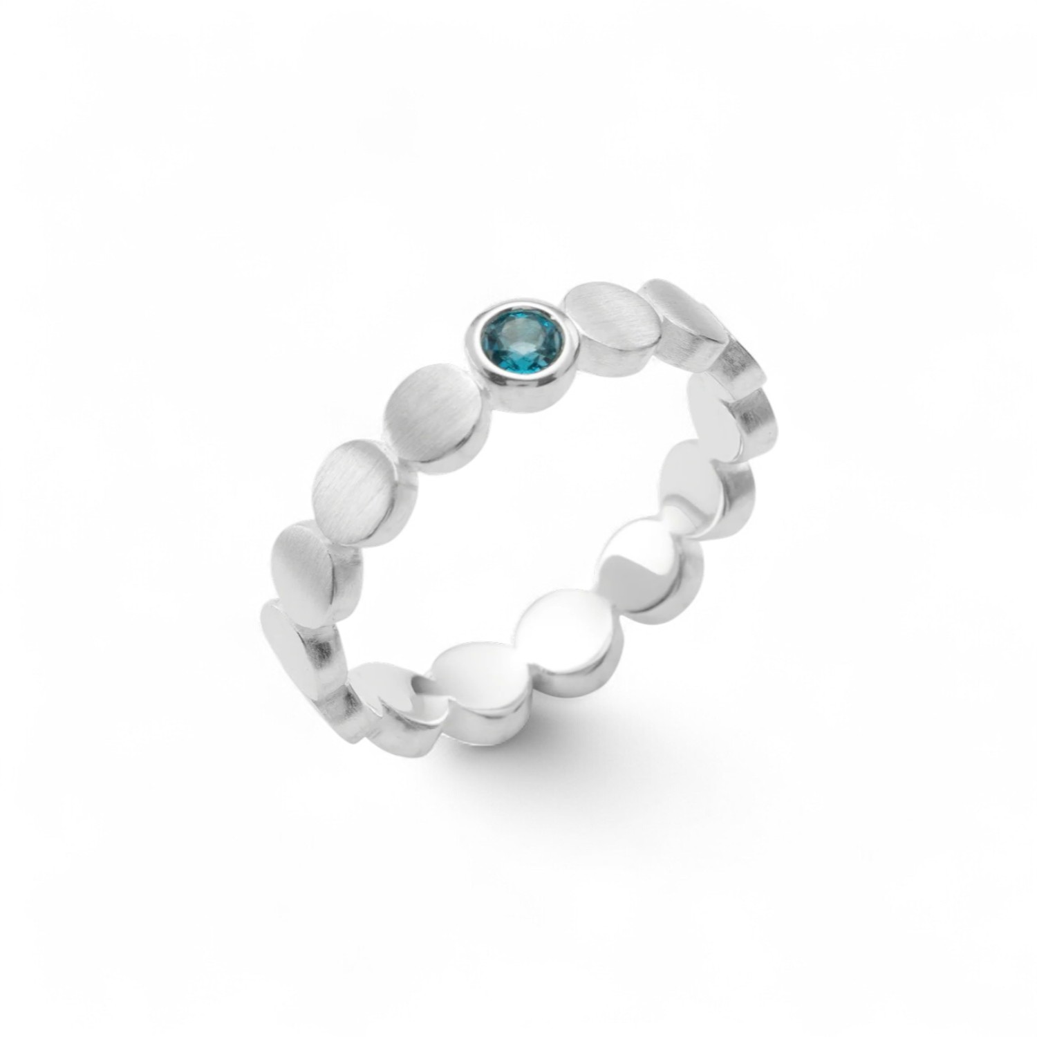 Ring Silver Circle blau Topas