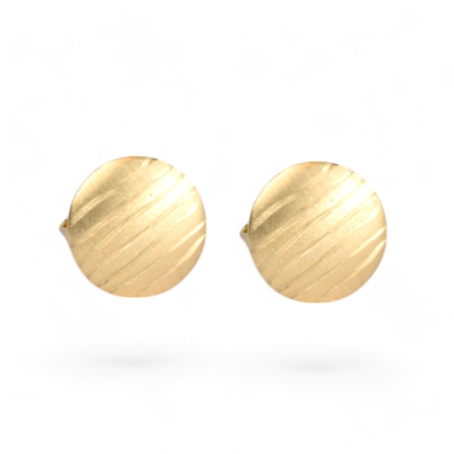 Bastian Ohrstecker matt für Damen, 585 Gold, 8mm, goldfarben – Ø8mm