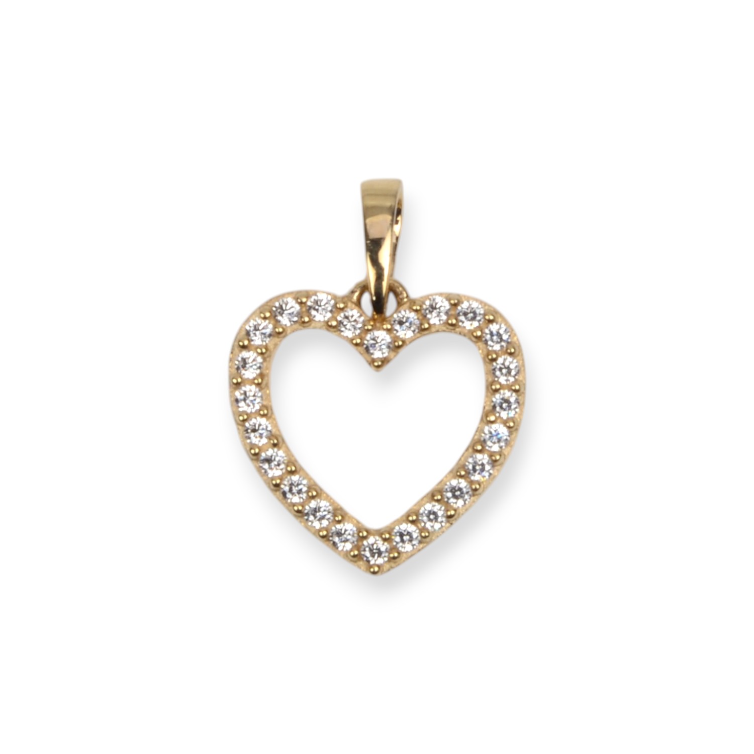 Schmidt Anhänger Herz aus 333 Gelbgold mit Zirkonia für Damen und Kinder, 14x10mm, 0,6g