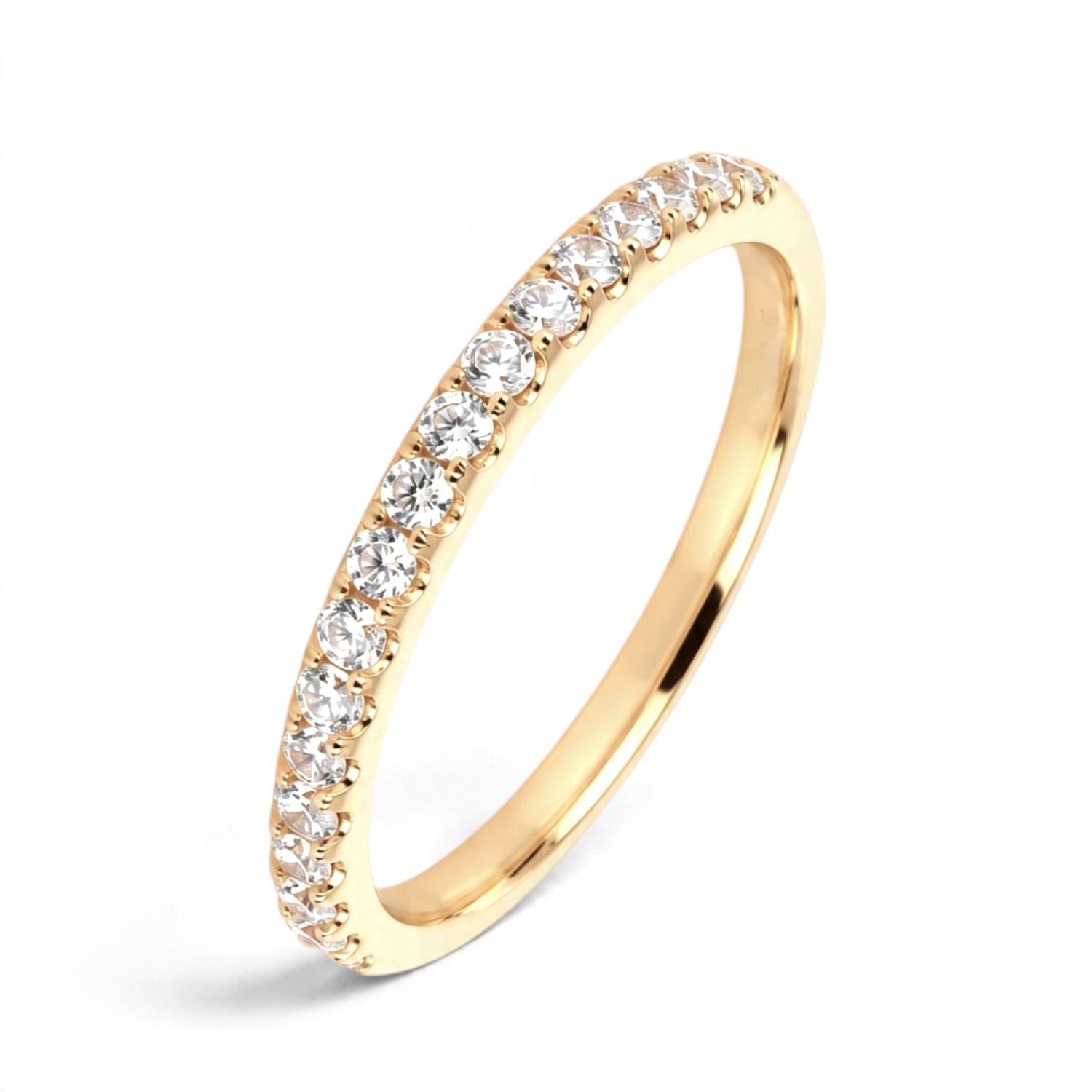 Schmidt Damen-Ring mit Zirkonia, 585 Gold goldfarben, 2 mm breit, Größe 52