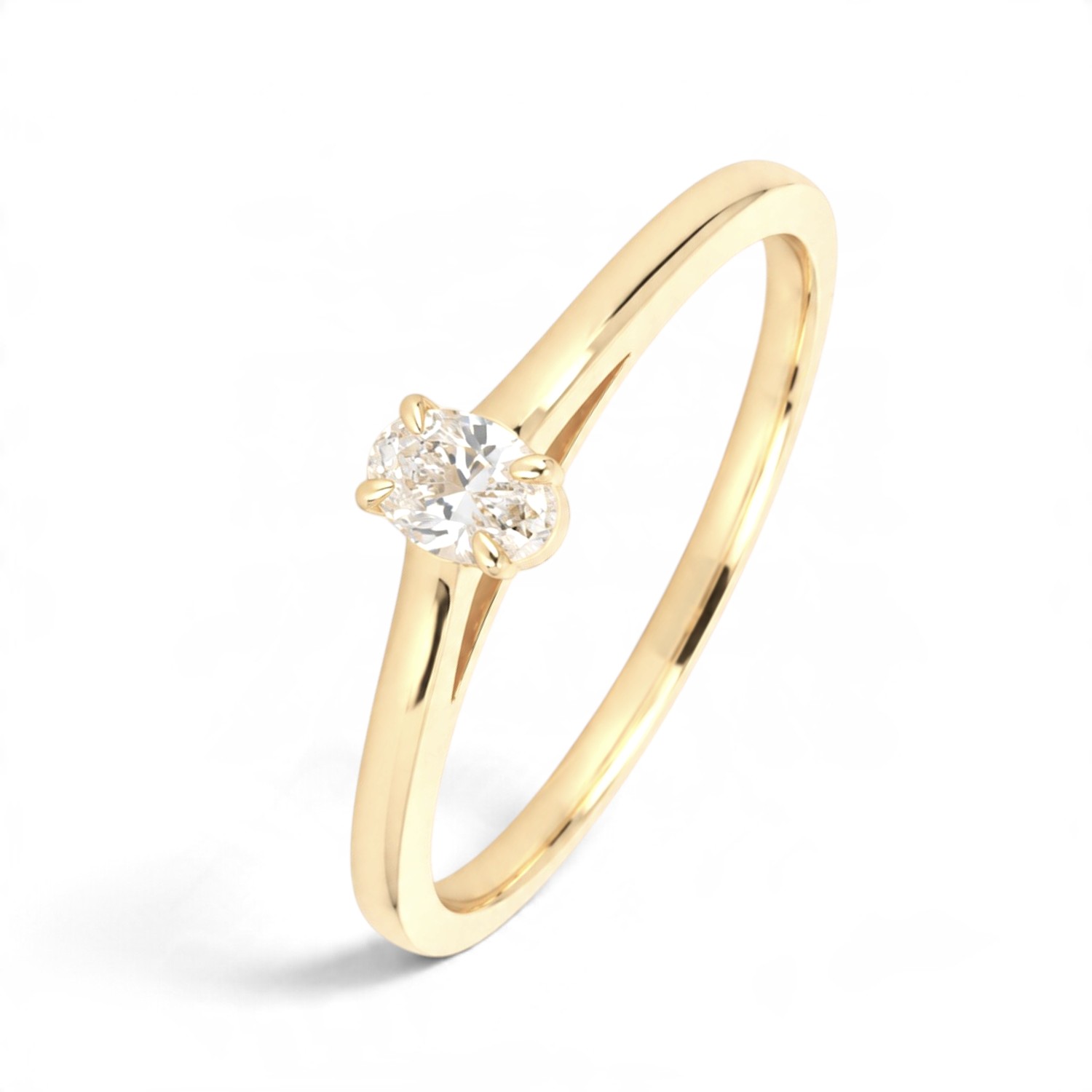 Schmidt Verlobungsring Damen 585 Gold mit Brillant 0,14 ct, Top Wesselton VSI, Größe 54