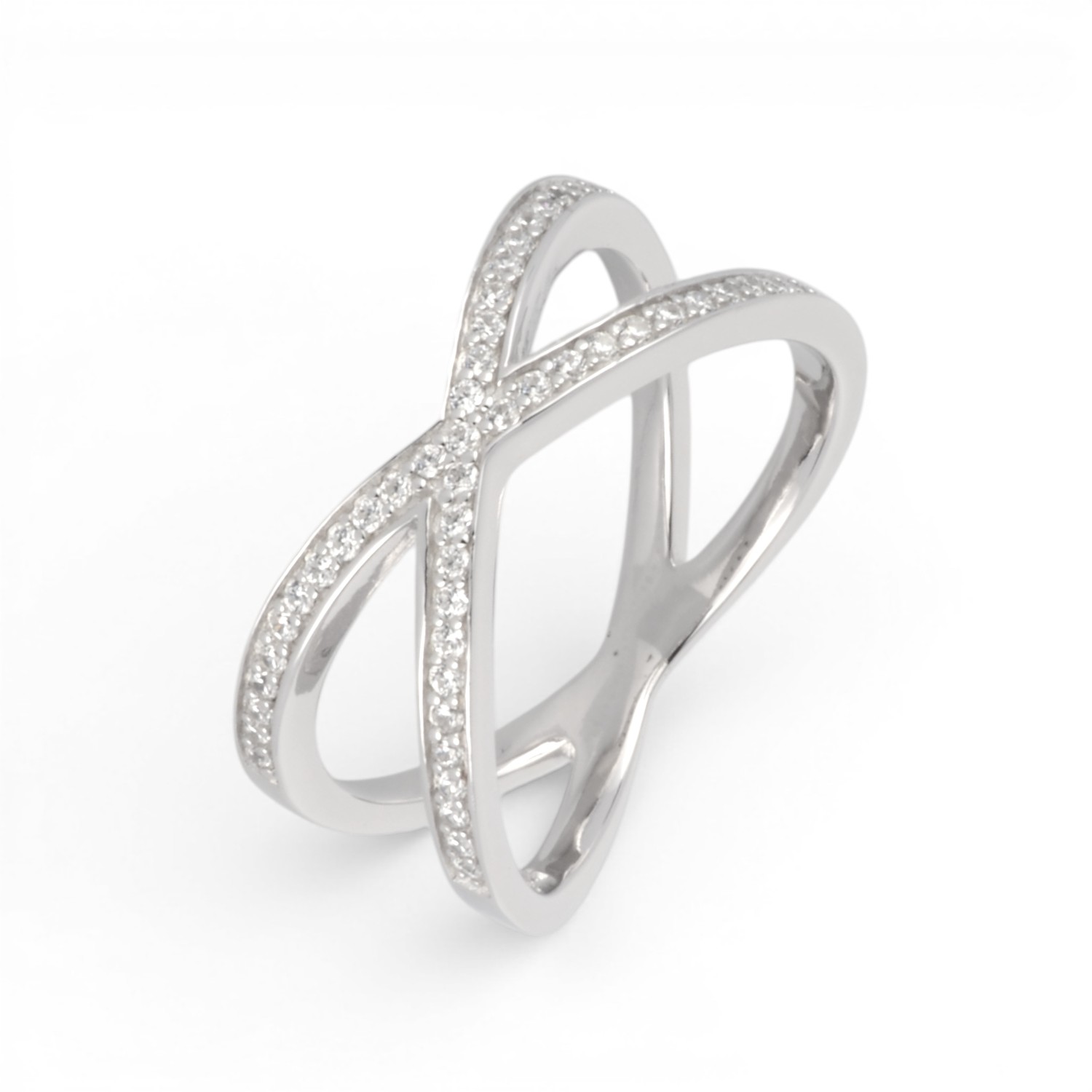 Schmidt Damenring aus 925 Silber mit Zirkonia, silberfarben, Größe 56, eleganter Schmuck für jeden Anlass