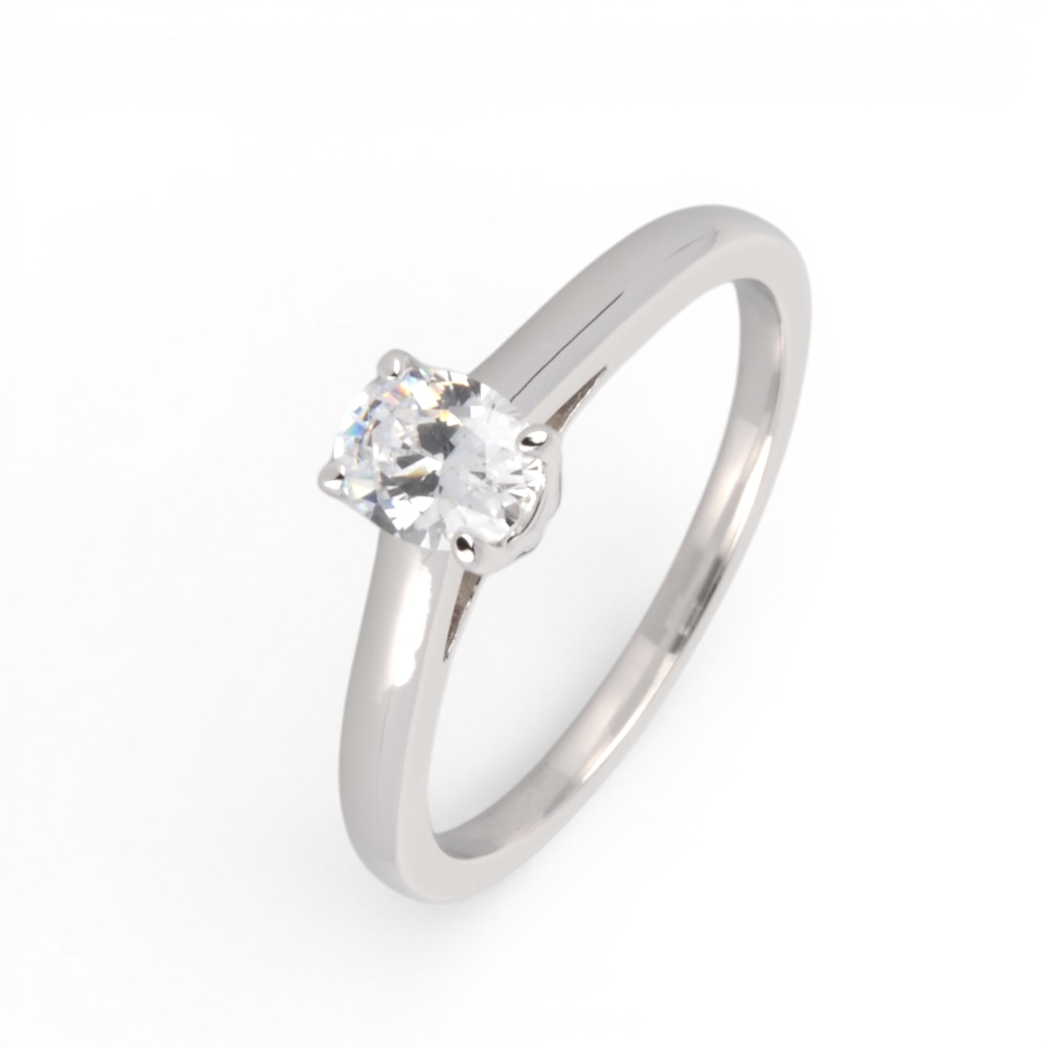 Schmidt Damen Ring Solitär aus 925 Silber mit Zirkonia, Größe 52, silberfarben, 5,6mm