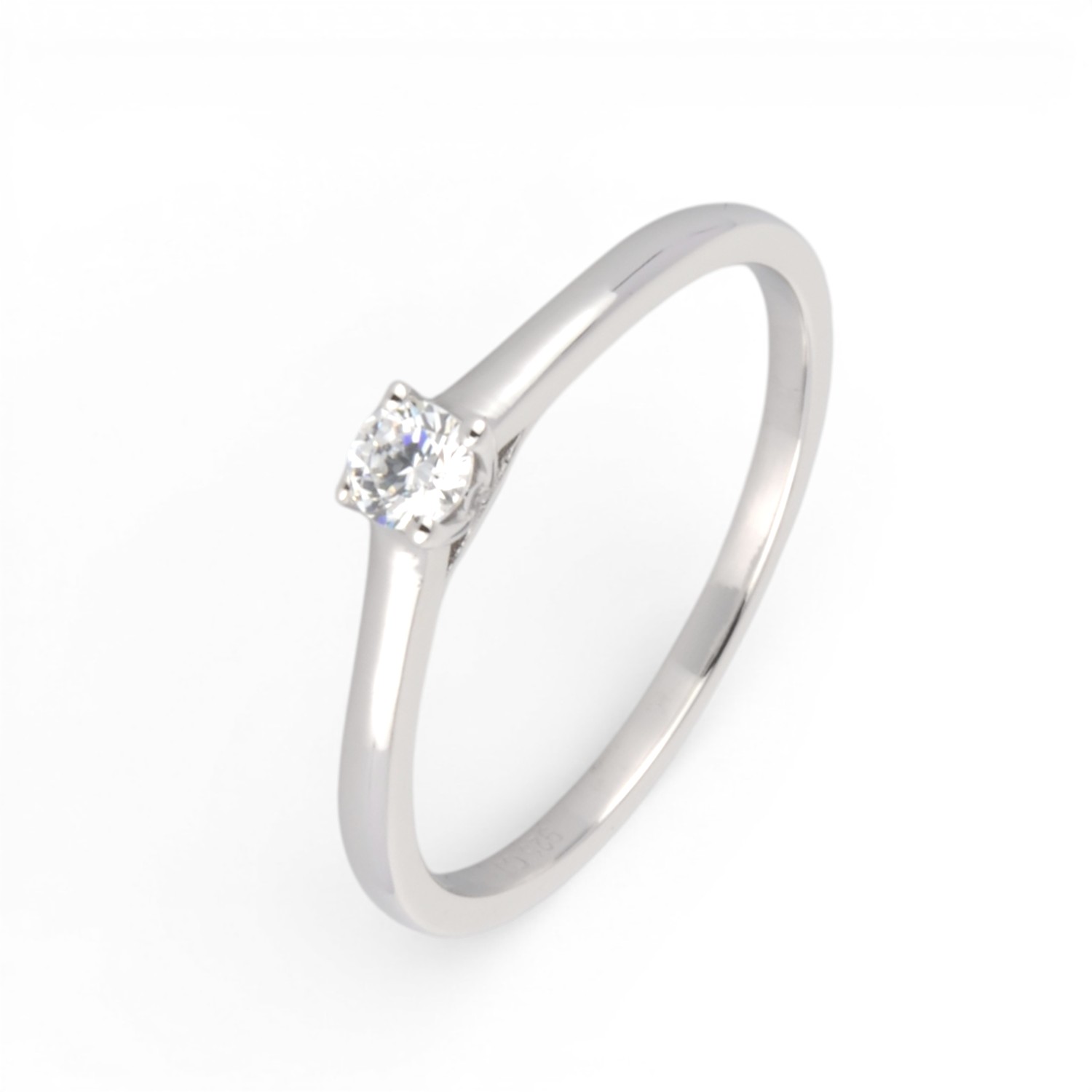Schmidt Damen Solitär Ring 925 Silber mit Zirkonia, 3,1mm, Größe 56, silberfarben