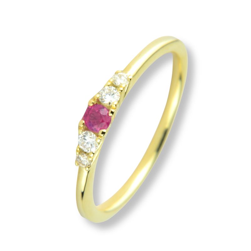 Ring mit Brillanten und Rubin 