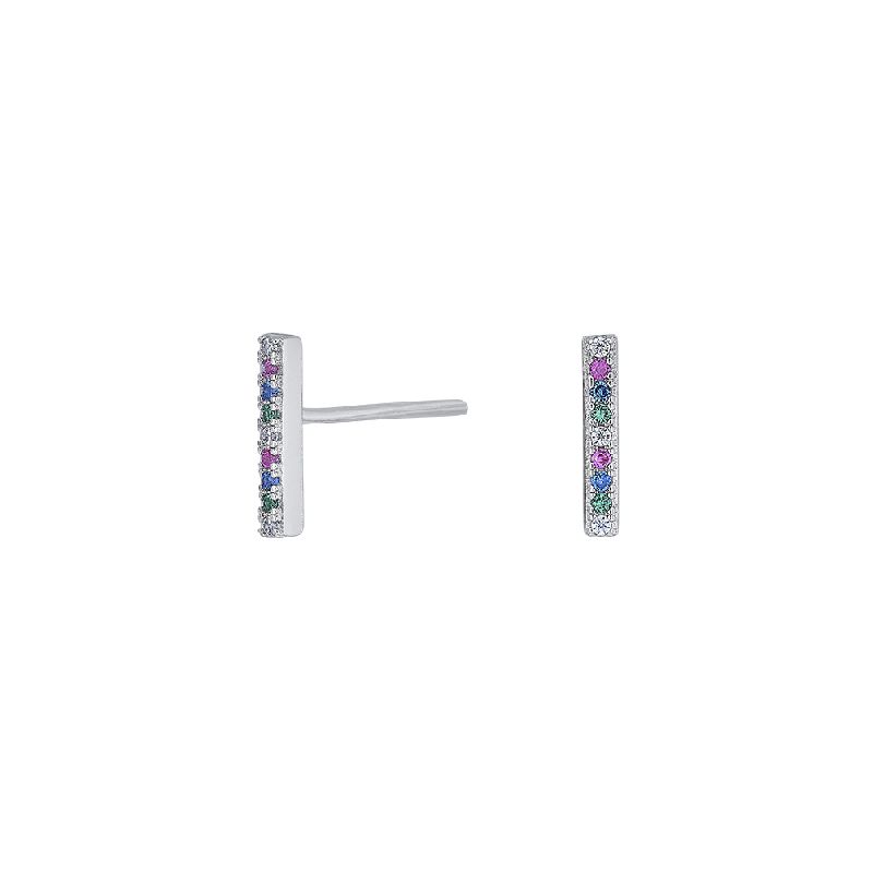Ohrstecker mit bunten Steinen 