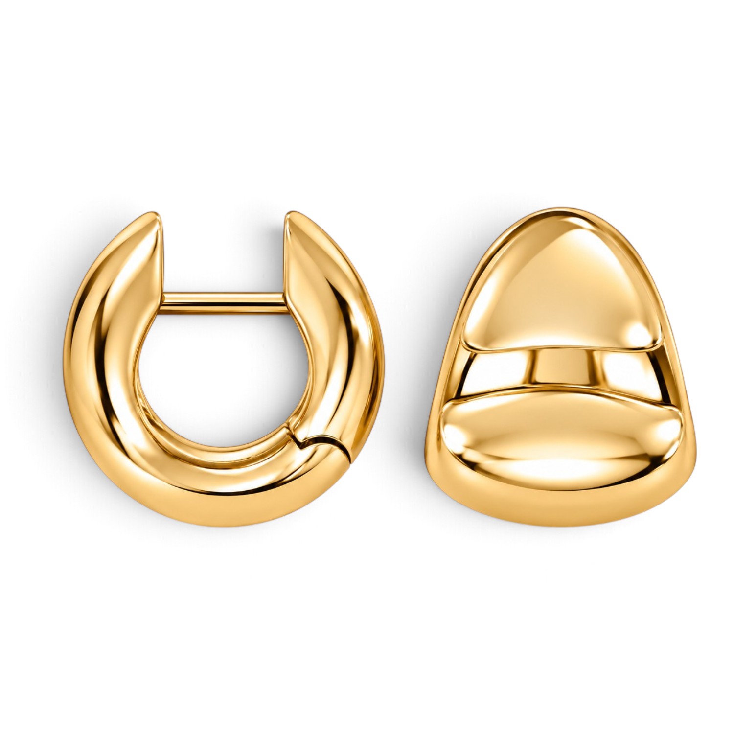 Heide Heinzendorff System-Creolen Eva Damen 925 Silber gelb vergoldet, goldfarben, 15x13 mm