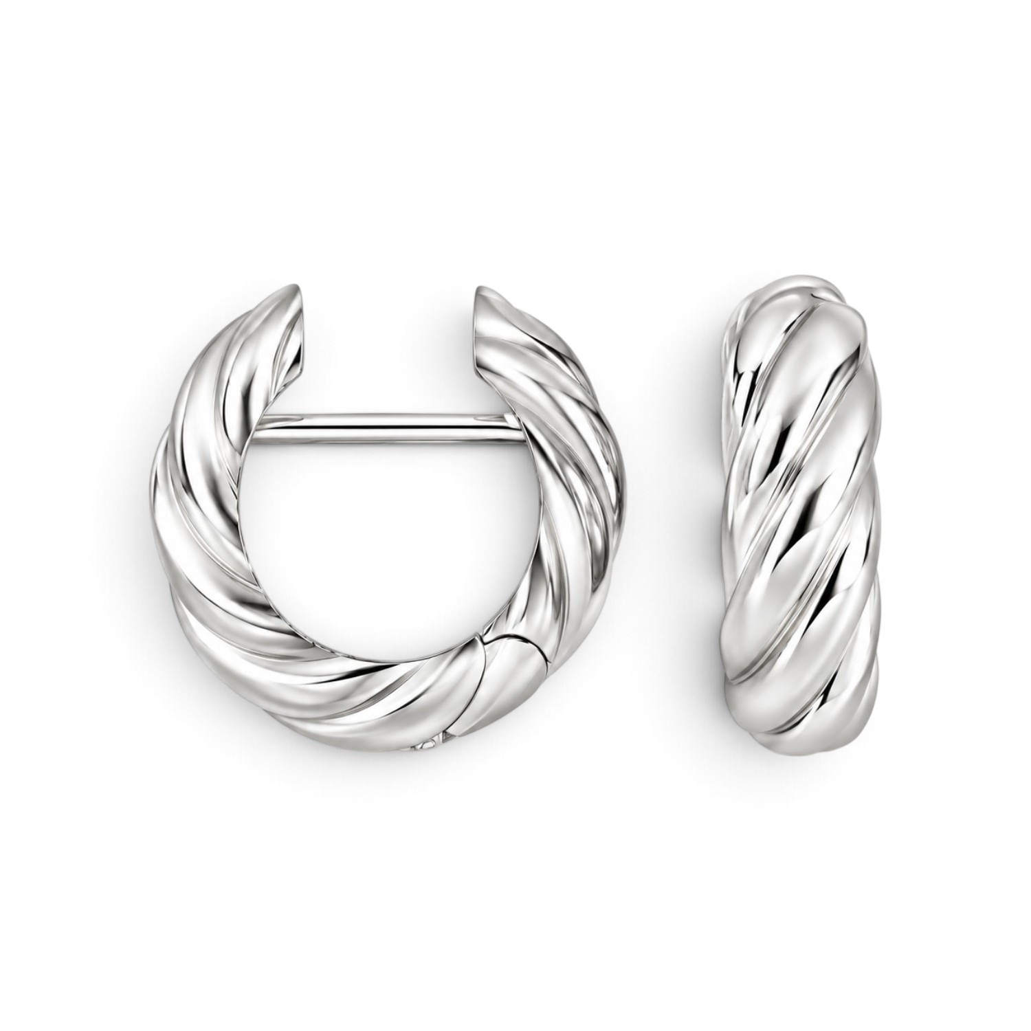 Heide Heinzendorff System-Creolen Flora Damen 925 Silber, silberfarben, 17x6 mm