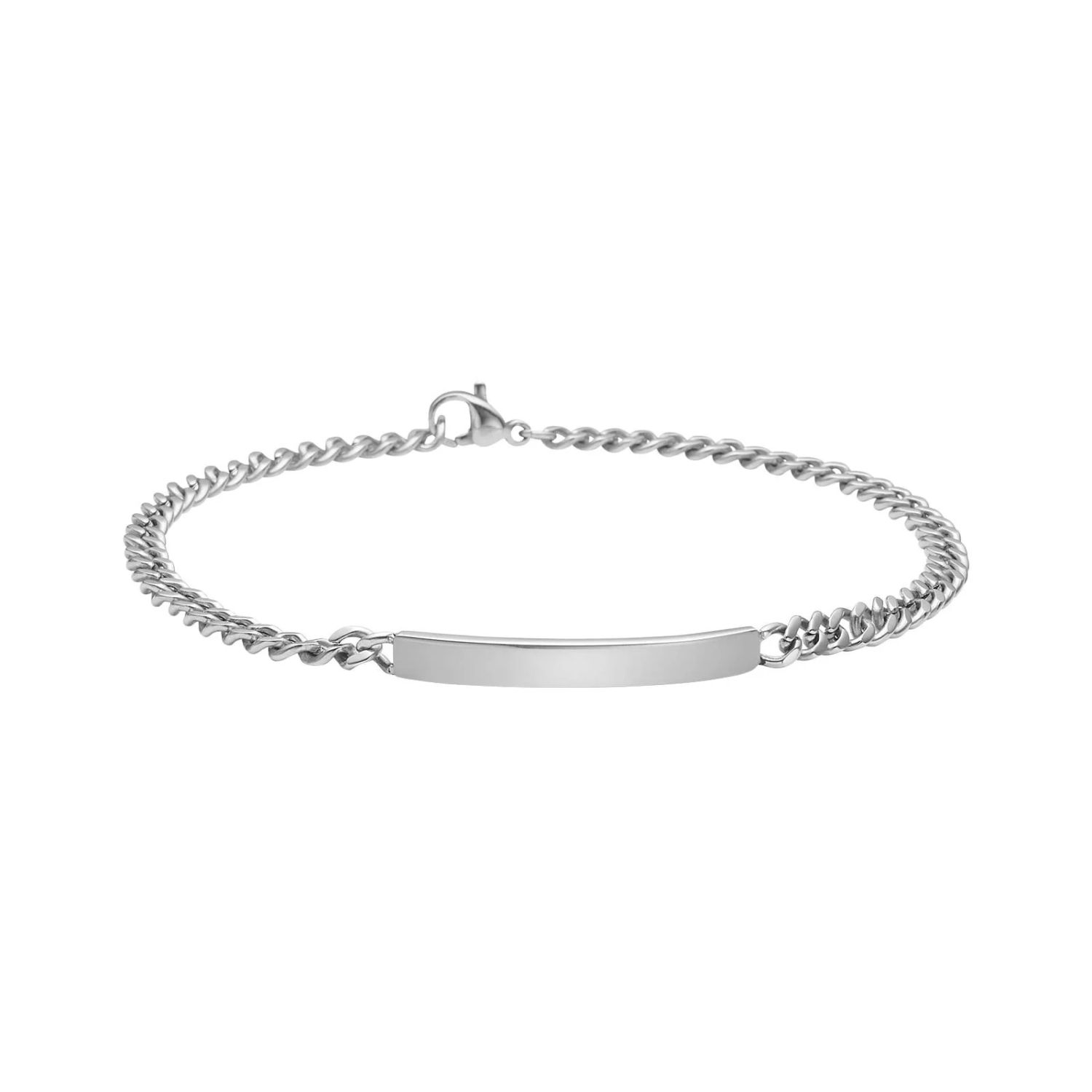 Son of Noa Armband mit Plättchen für Herren – Edelstahl silberfarben, 19 cm, 4,3 mm