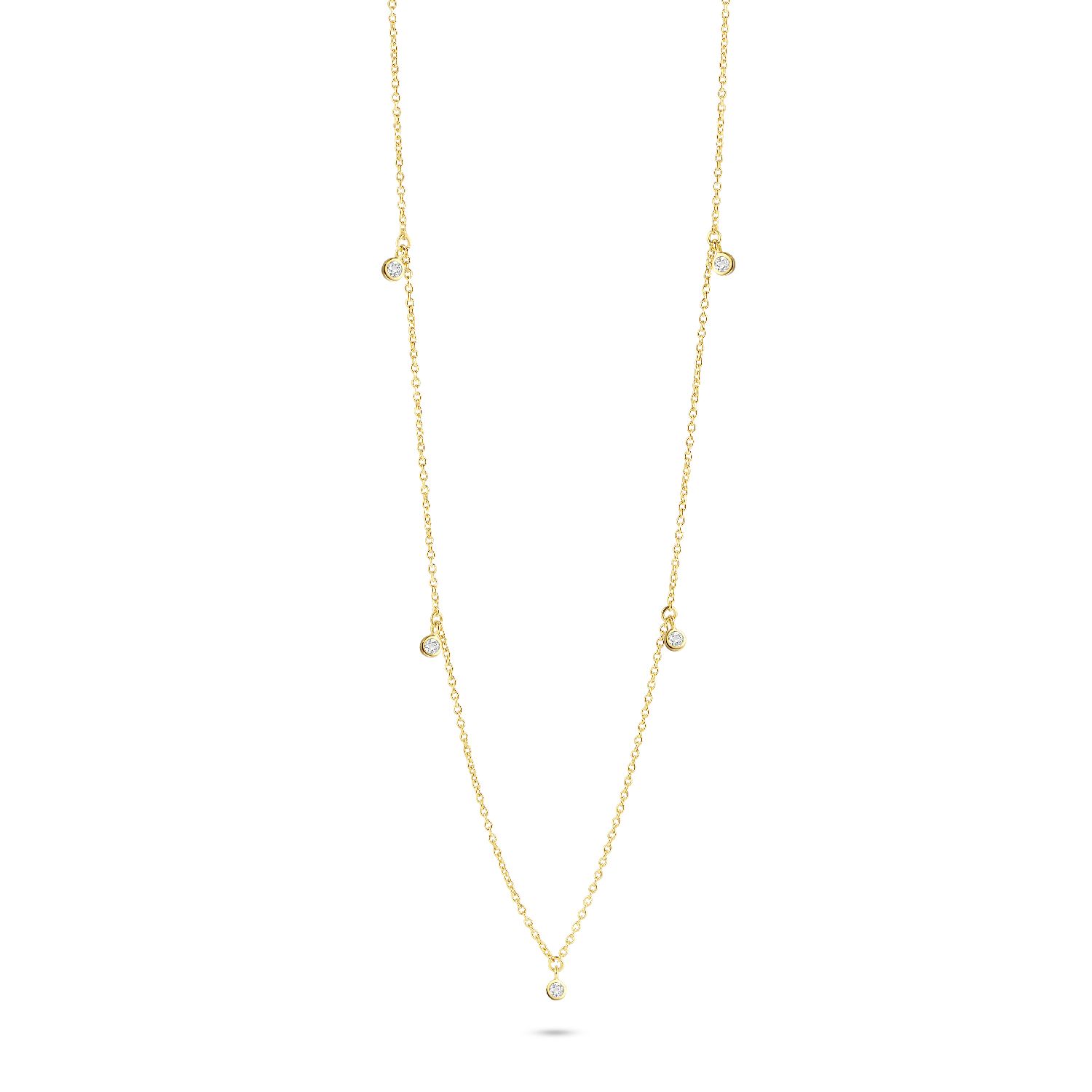 SpiritIcons Symphony Kette, 925er vergoldetes Silber & Zirkonia, 42/45cm, gold