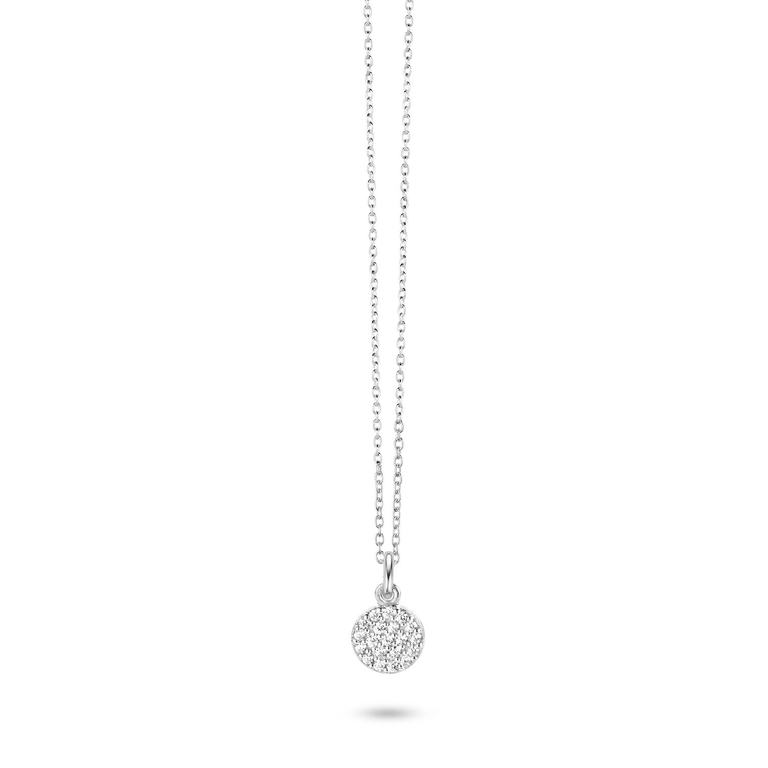 SpiritIcons Mini Kette für Damen, 925 Silber mit Zirkonia, 42/45cm, Silberfarben