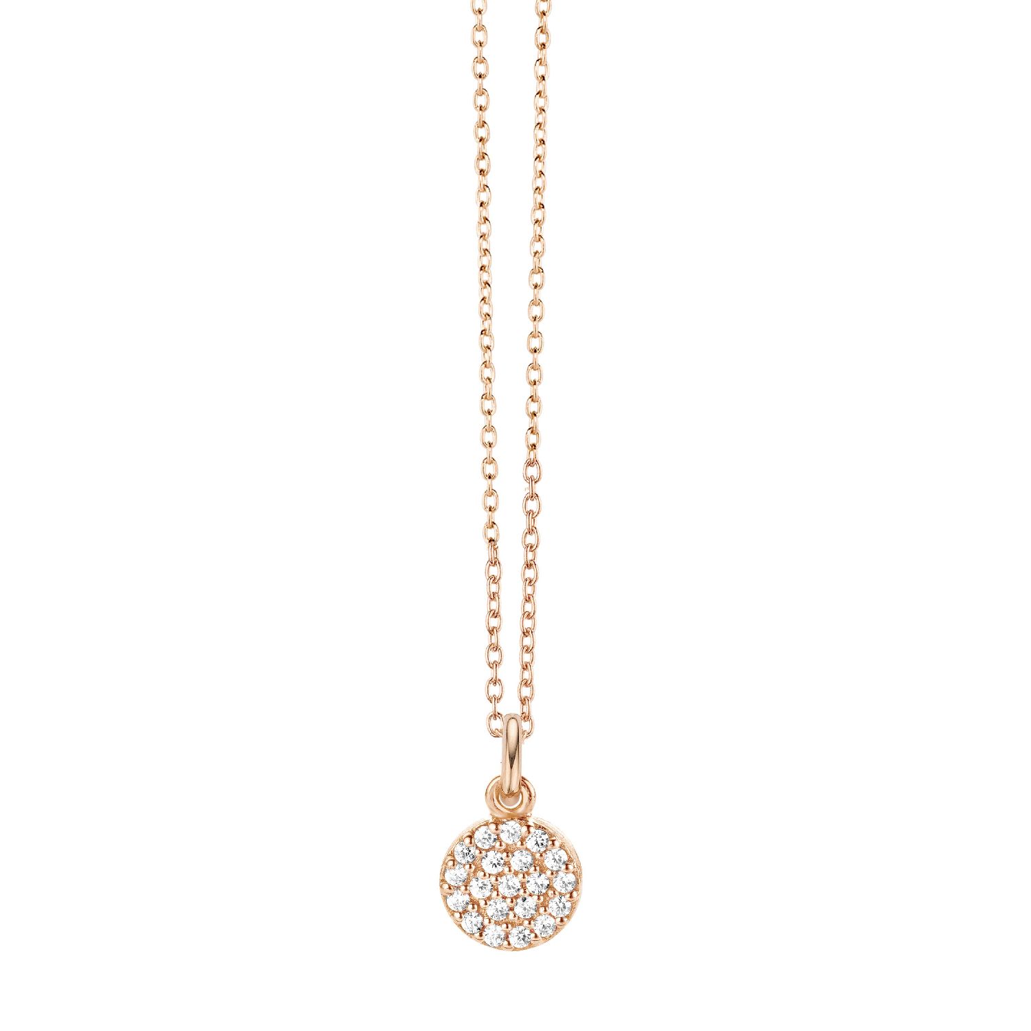 SpiritIcons Mini Halskette Damen Roségold, 925 Silber kind, Zirkonia, 42/45cm Adjustable