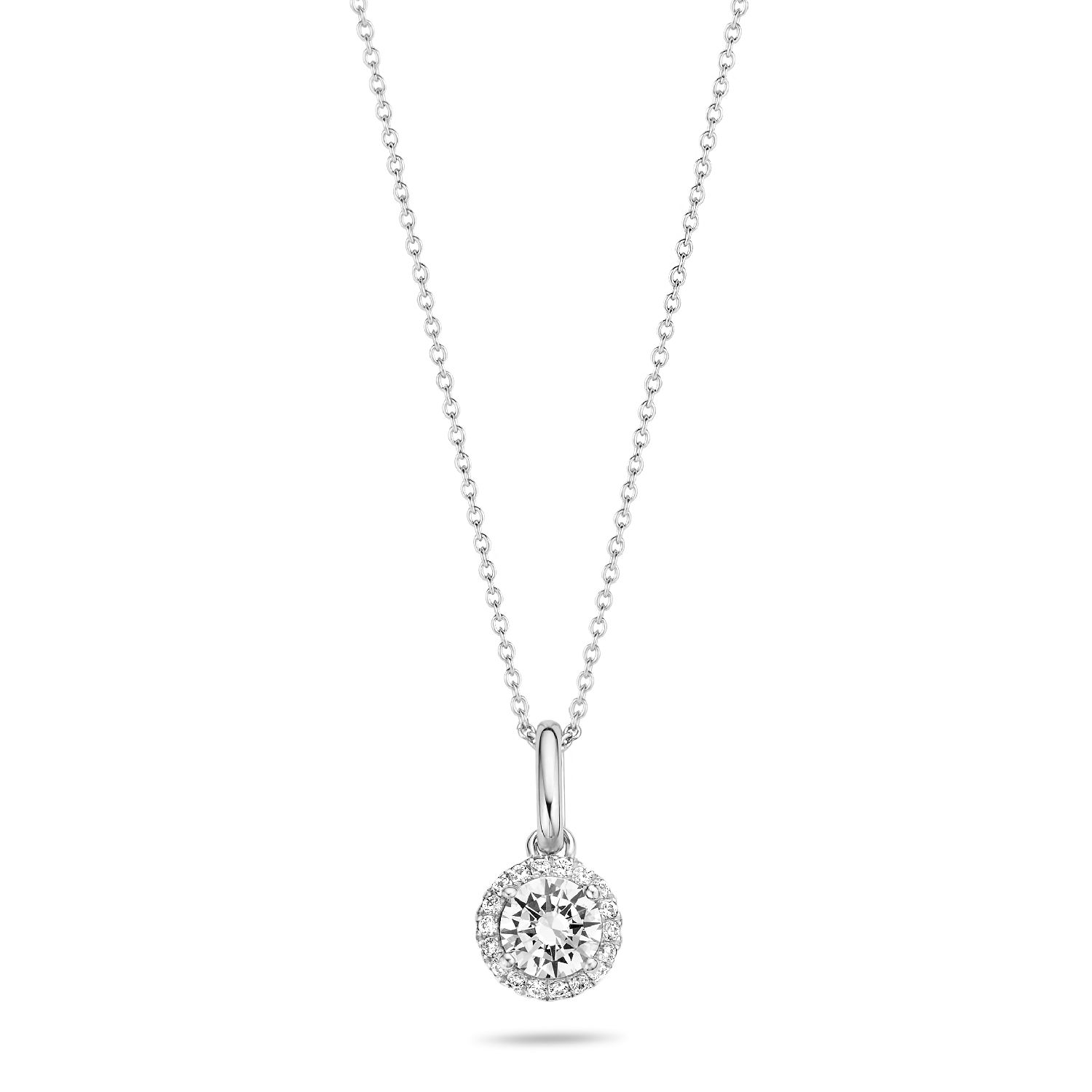 SpiritIcons Romance Kette Damen, 925 Silber mit Zirkonia, 42/45cm, silber