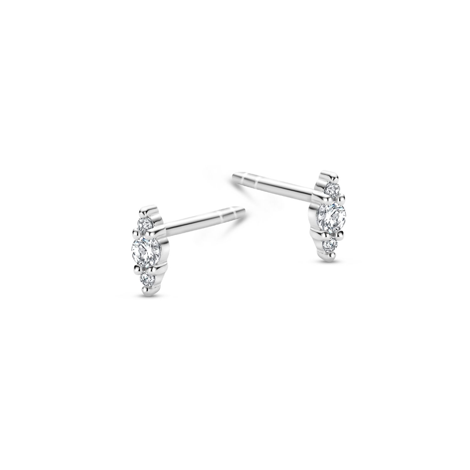 SpiritIcons Beauty Ohrstecker 925 Silber, Zirkonia, 2x5,3mm, für Damen - Silber