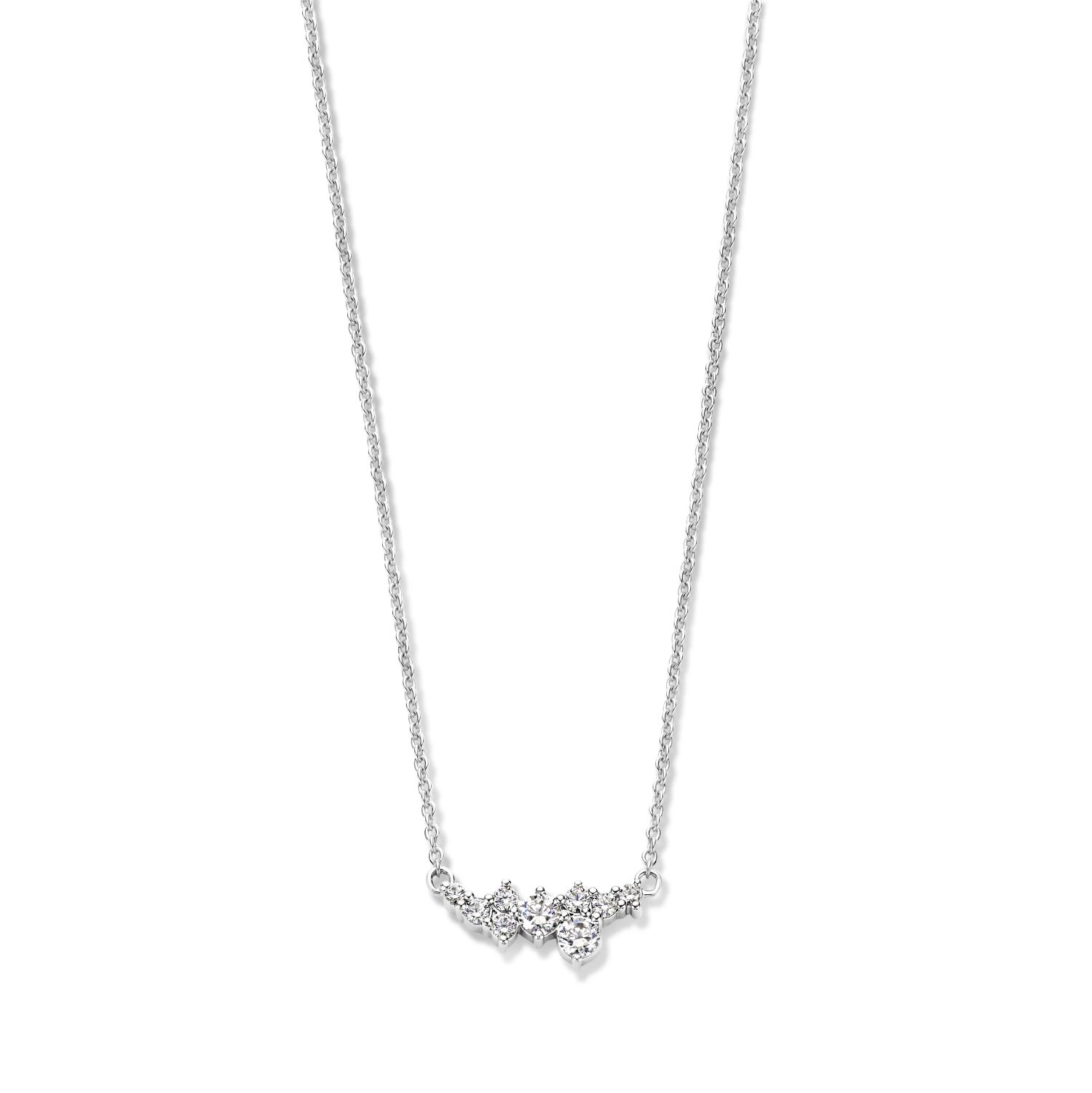 SpiritIcons Damen Collier mit Zirkonia, 925 Silber, Kettenlänge 42/45cm, silber