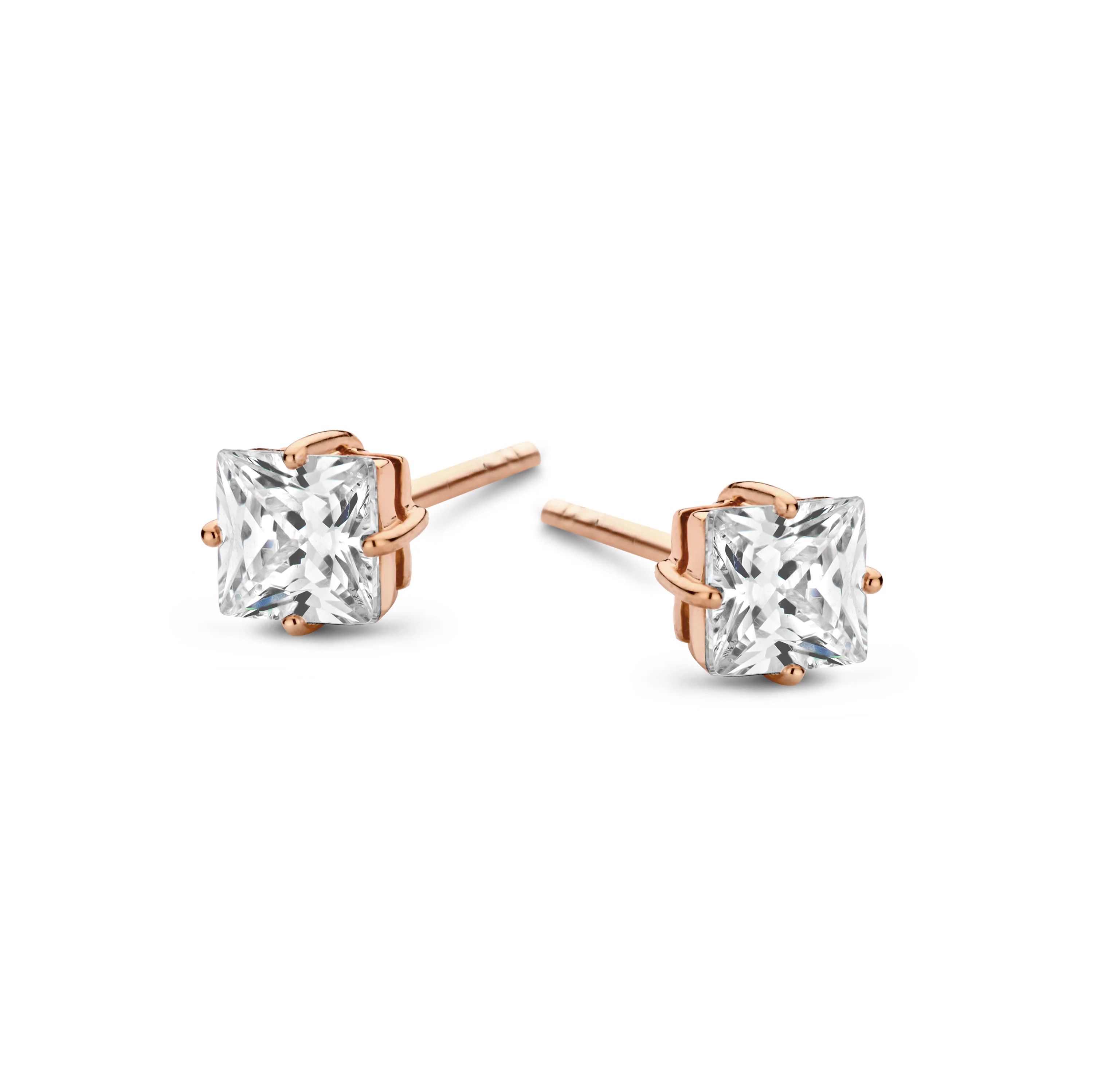 SpiritIcons Cassiopeia Ohrstecker, 925er Silber rosé vergoldet, 4,8mm, Zirkonia
