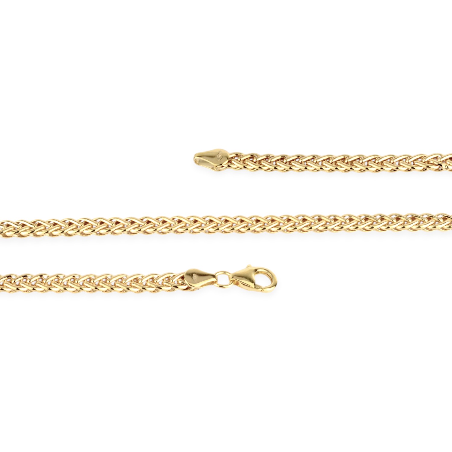 Schmidt Fuchsschwanzkette flach, 375 Gold, 45cm, 4mm, unisex, goldfarben