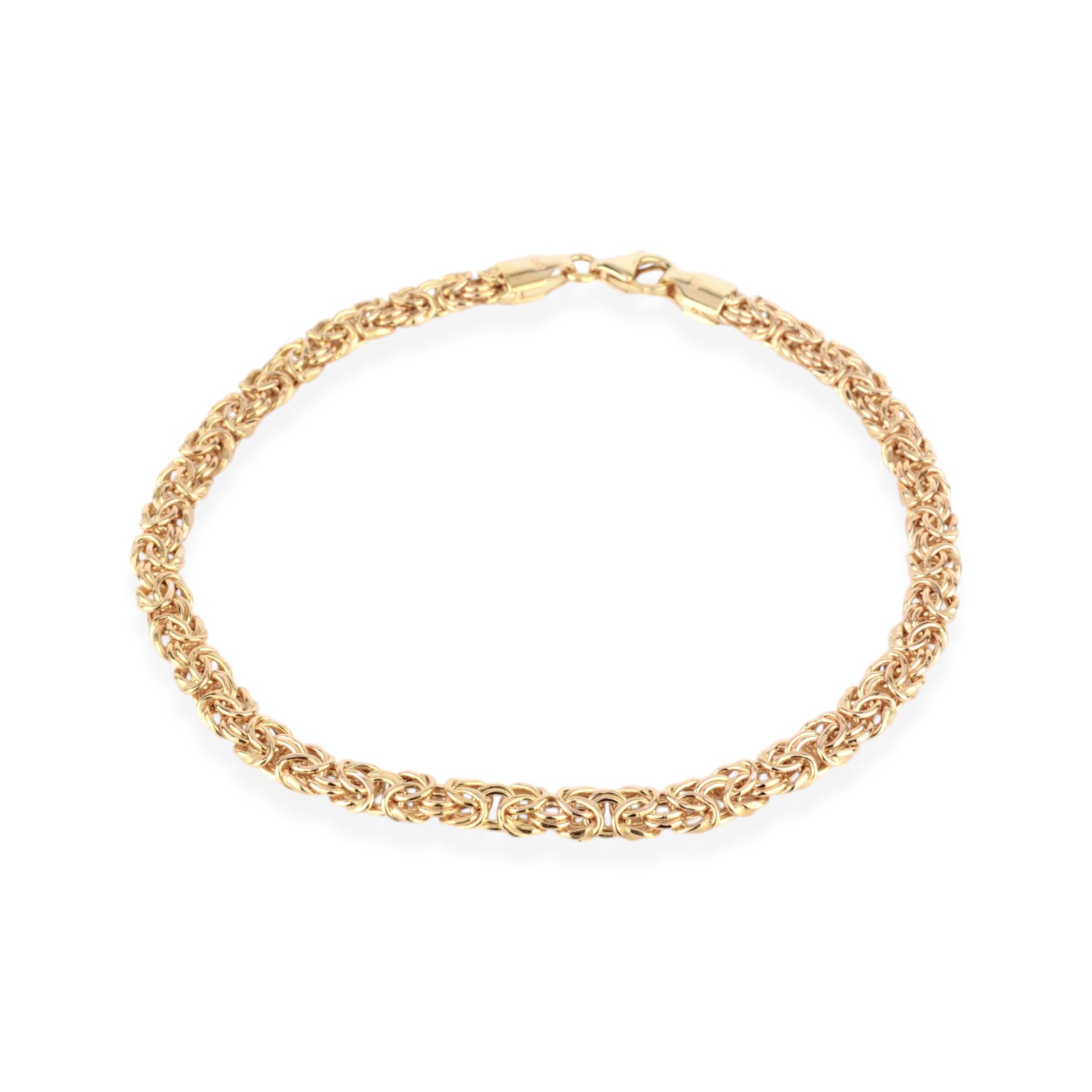 Schmidt Armband in Königskettenmuster, 375 Gold, 4,5mm, 19cm, Unisex, goldfarben