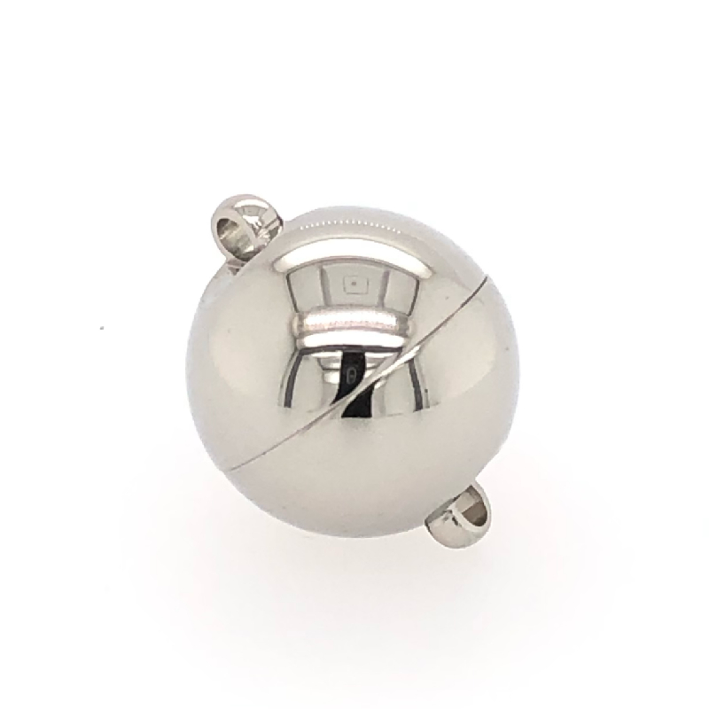 Schmidt Magnetschließe für Damenkette, Edelstahl, silber, poliert, 12mm