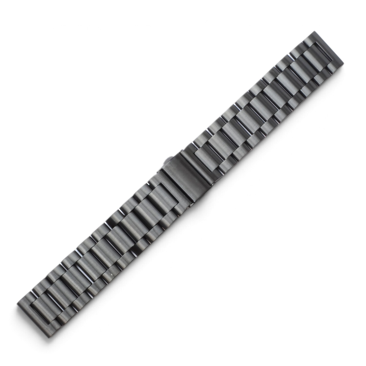 Schmidt Uhrenarmband Edelstahl massiv, PVD-beschichtet schwarz, 20 mm – Damen & Herren