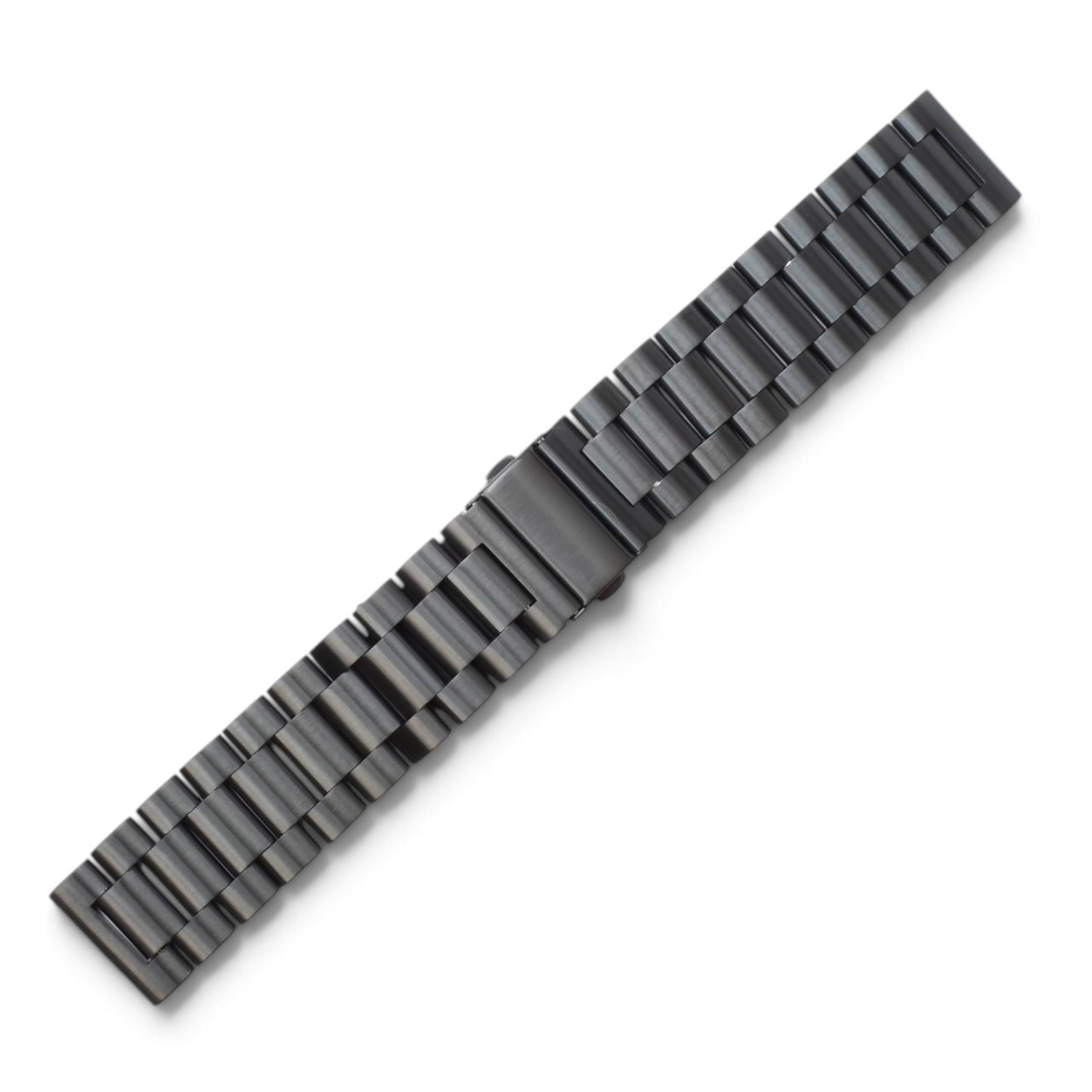 Schmidt Uhrenarmband Edelstahl massiv 22 mm, PVD-beschichtet schwarz, Herren & Damen