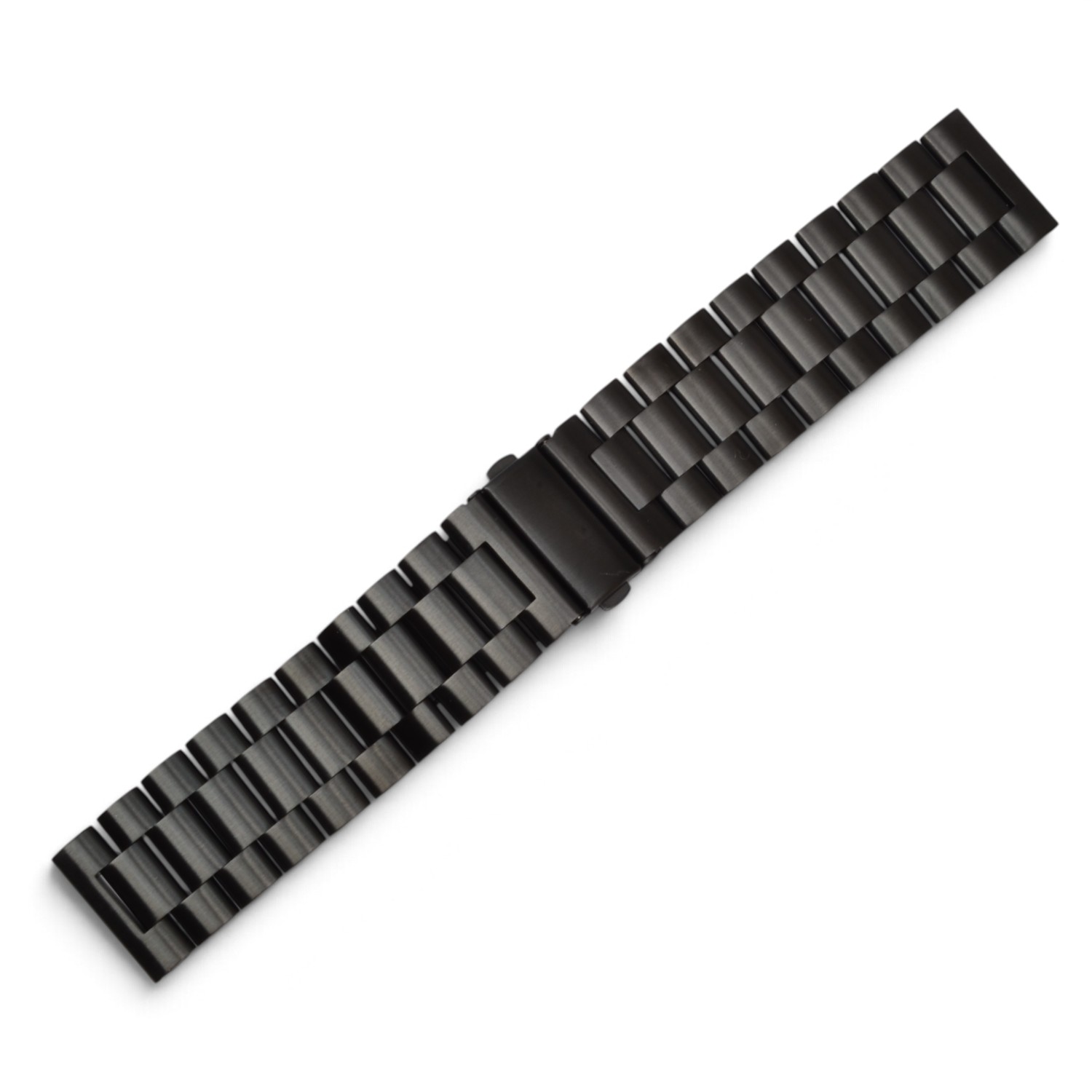 Schmidt Uhrenarmband Edelstahl massiv, PVD-beschichtet schwarz, 24 mm Anstoßbreite – Herren & Damen