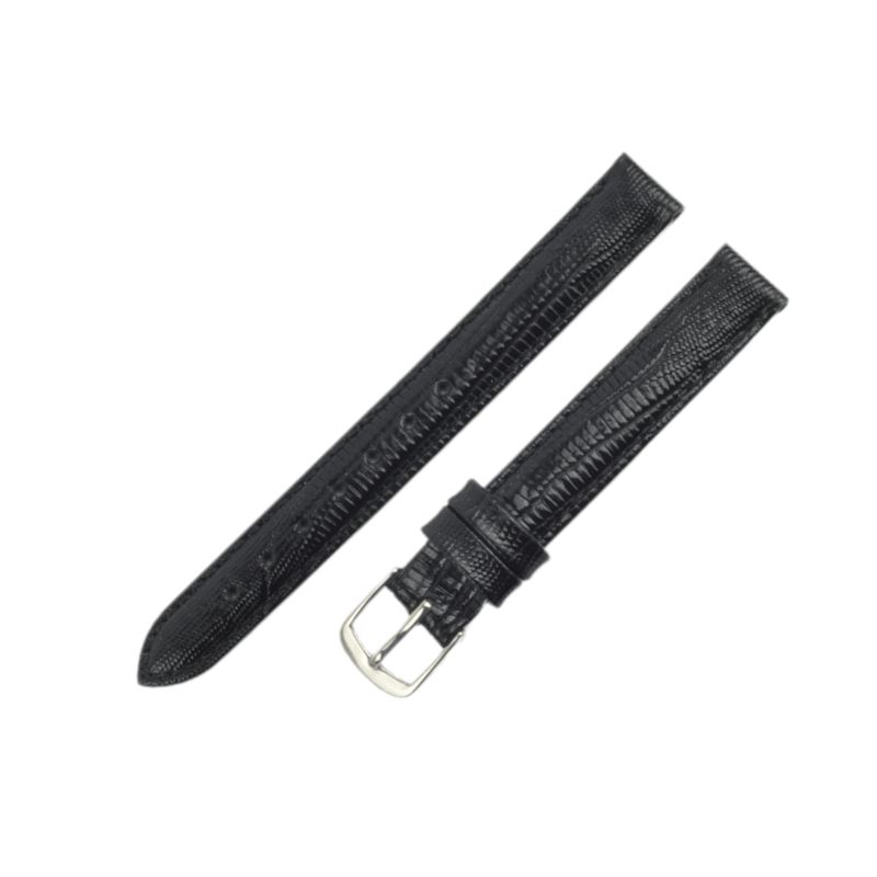 Schmidt Tejuprägung Damen Uhrenarmband Leder Schwarz 12mm Anstoßbreite