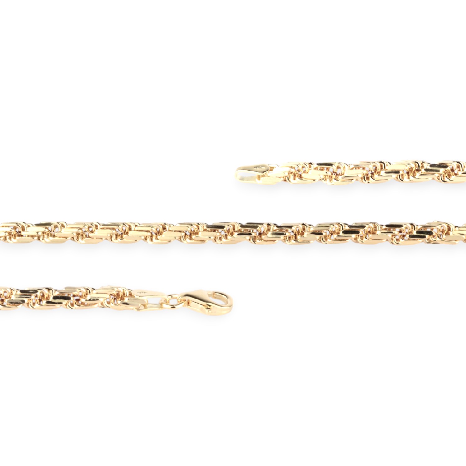 Schmidt Damen Kette Kordel 585 Gold, handgeschliffen, 45cm, 3,5mm, goldfarben