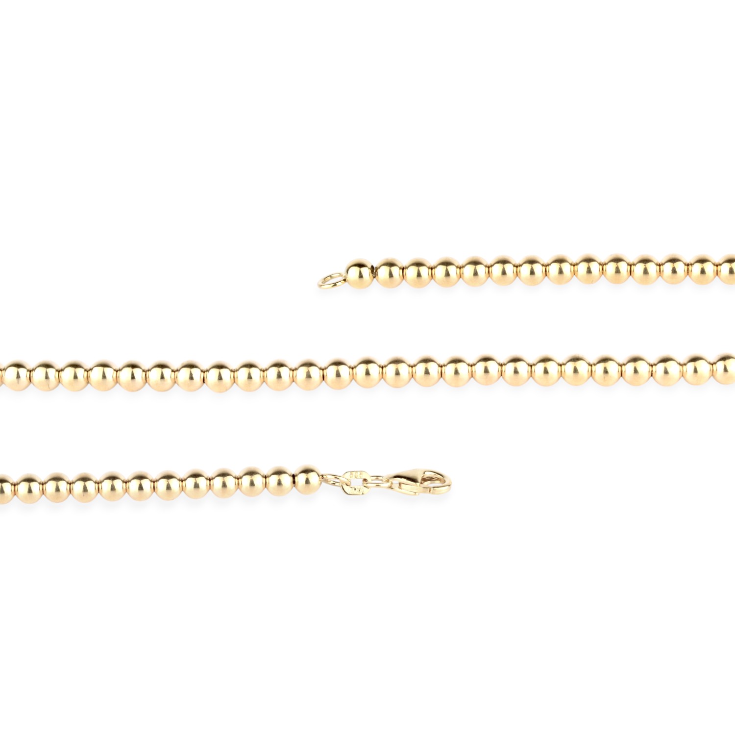 Schmidt Damen Halskette 585 Gold 45cm Kugelkette 4mm Breit, Goldfarben