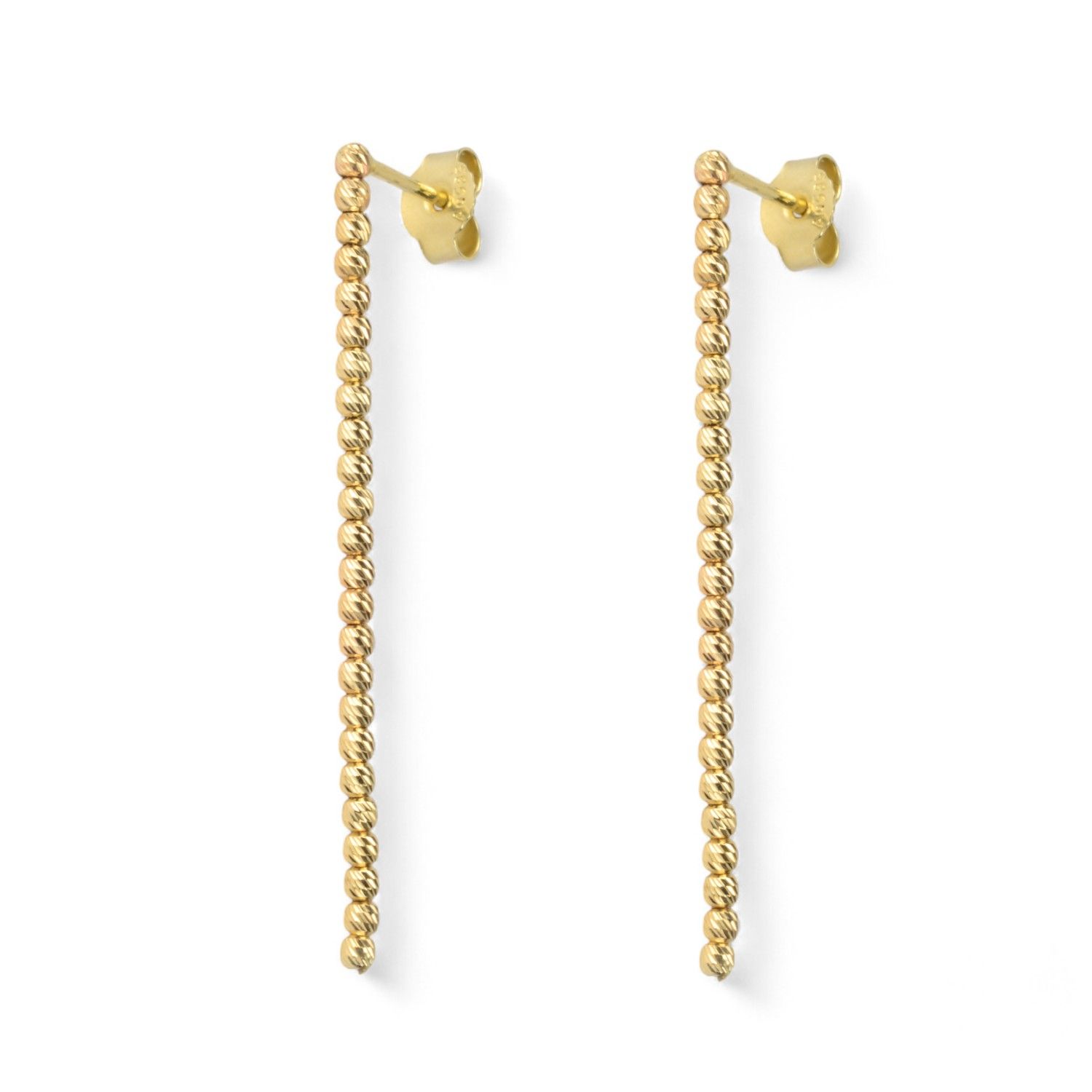 Schmidt Ohrhänger für Damen, 585 Gold Kugelkette, 4cm lang, goldfarben