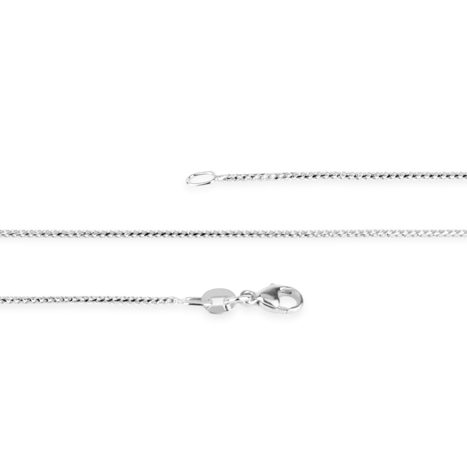 Schmidt Fuchsschwanz Kette in Weißgold 333, 42cm lang, 1,2mm, für Damen & Kinder
