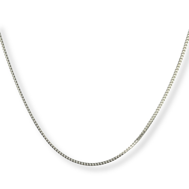 Schmidt Fuchsschwanz Kette Weißgold 585, 45cm, 1,1mm stark, Damen, Karabinerverschluss