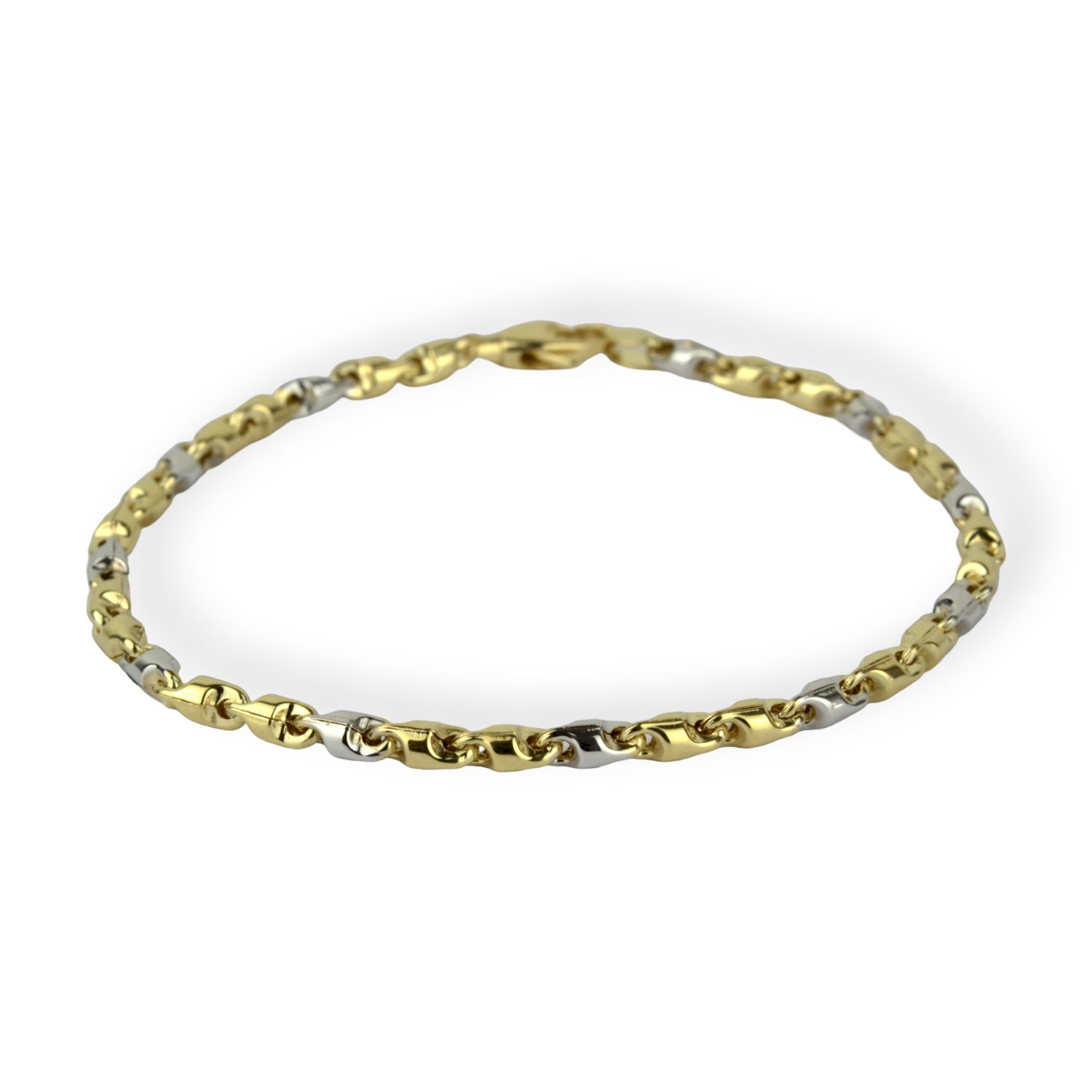 Schmidt Armband für Damen, 585 Gold, zweifarbig, Kettenlänge 19 cm
