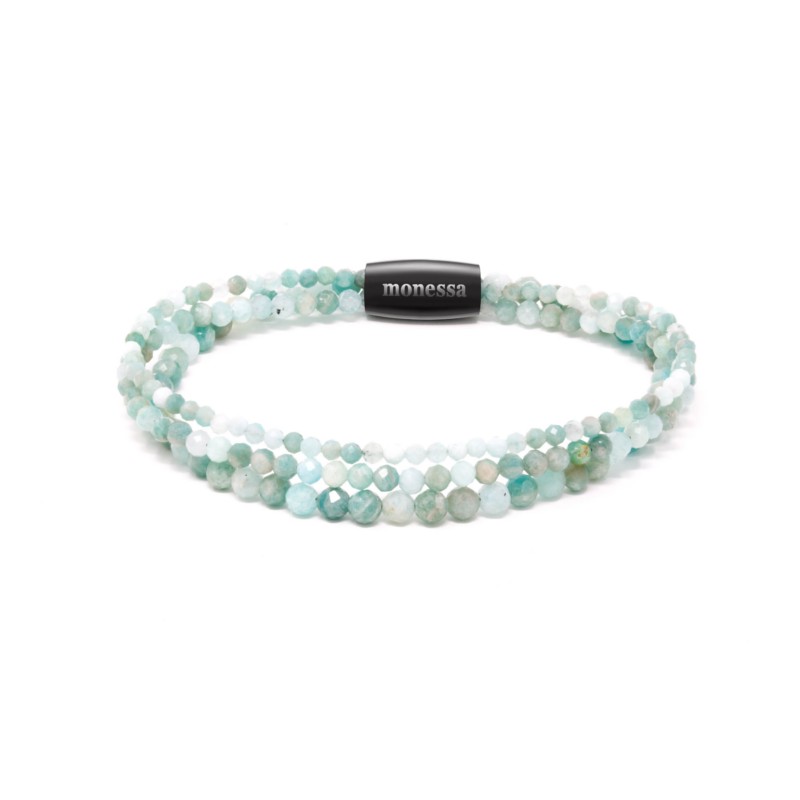 monessa Amazonit Armschmuck für Damen, blau, 18,5 cm