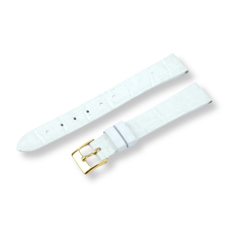 Schmidt Louisiana-Clip weißes Leder Uhrenarmband 16mm für Damen