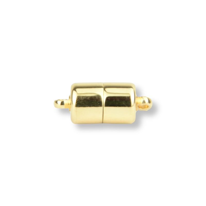 Schmidt Magnetschließe Zylinder für Damen, 925 Silber vergoldet, Ø 6mm, gold