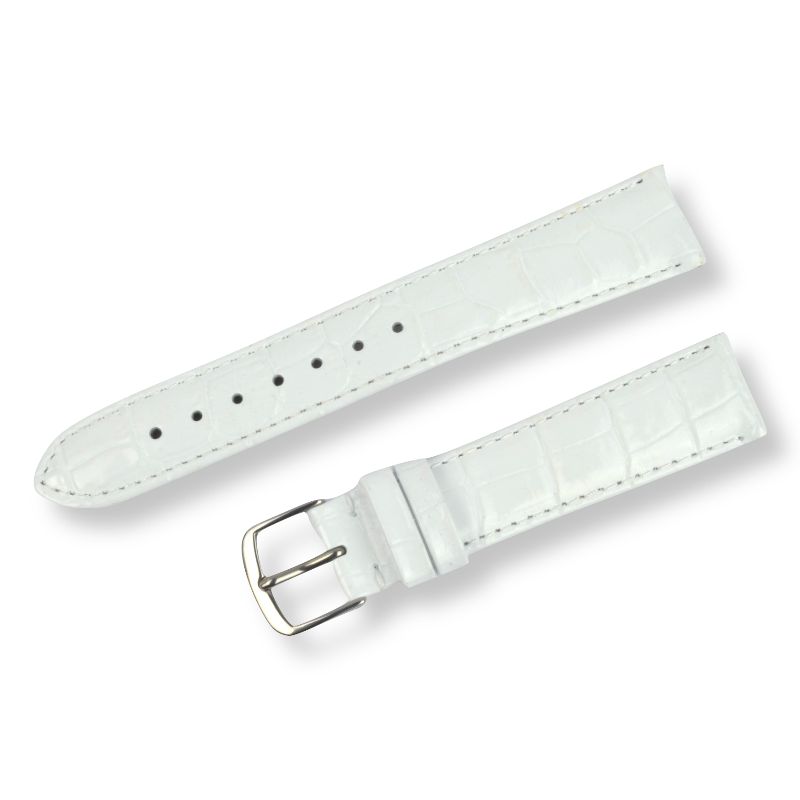 Schmidt Louis-Print Damen Uhrenarmband aus Leder, Weiß, 16mm Anstoßbreite